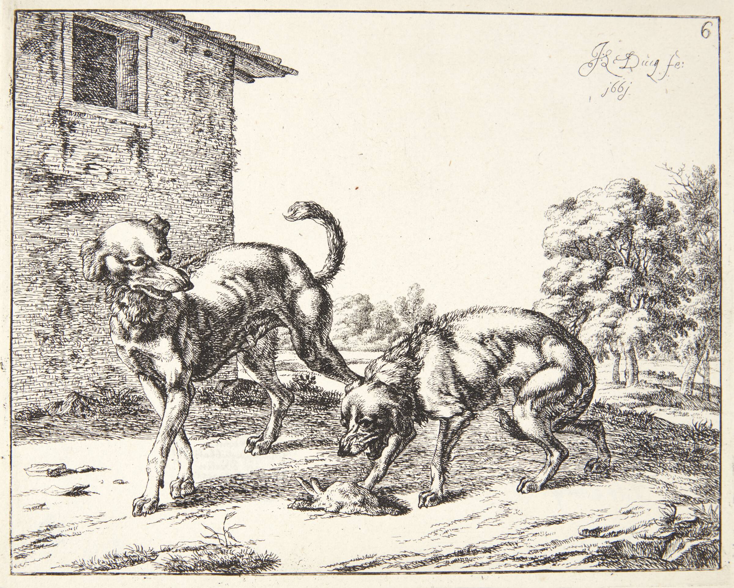 En jaloux hund, Johan le Ducq, 1661