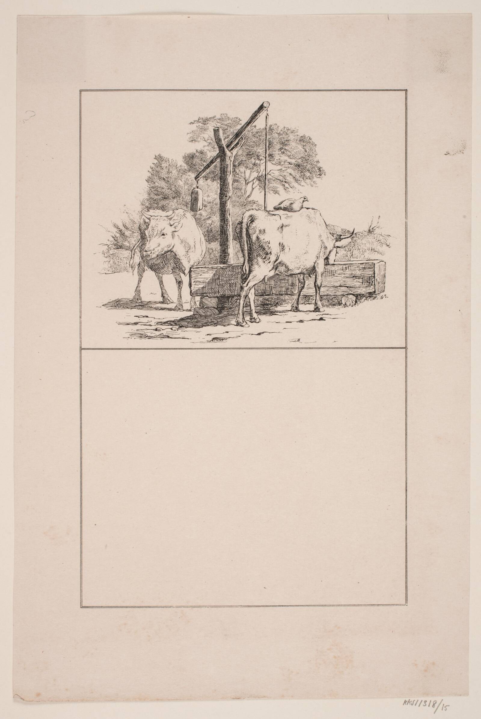 Hønen og koen, Adolph Kittendorff, 1845