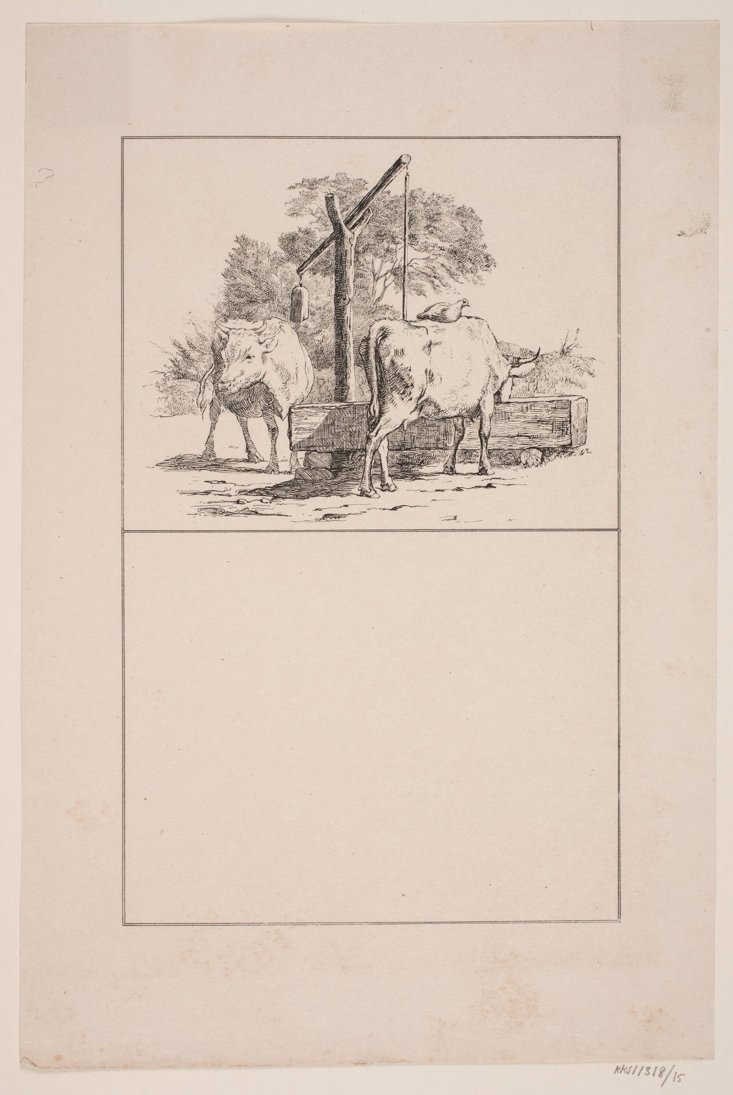 Hønen og koen, Adolph Kittendorff, 1845