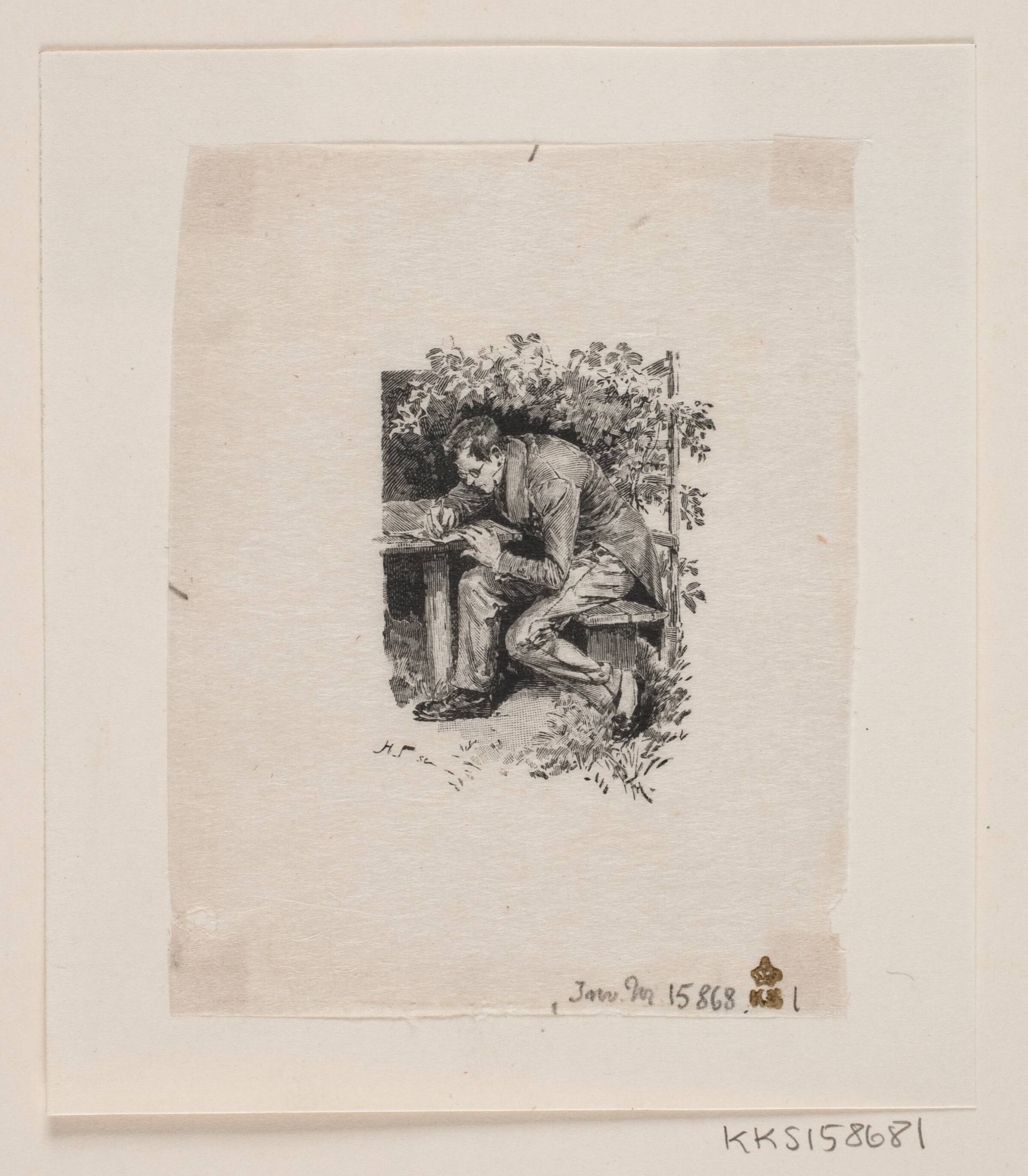 Prøvetryk til illustration til P. M. Møller: "En dansk students eventyr", Henrik Arnold Hamilkar Sørensen, 1884-1897