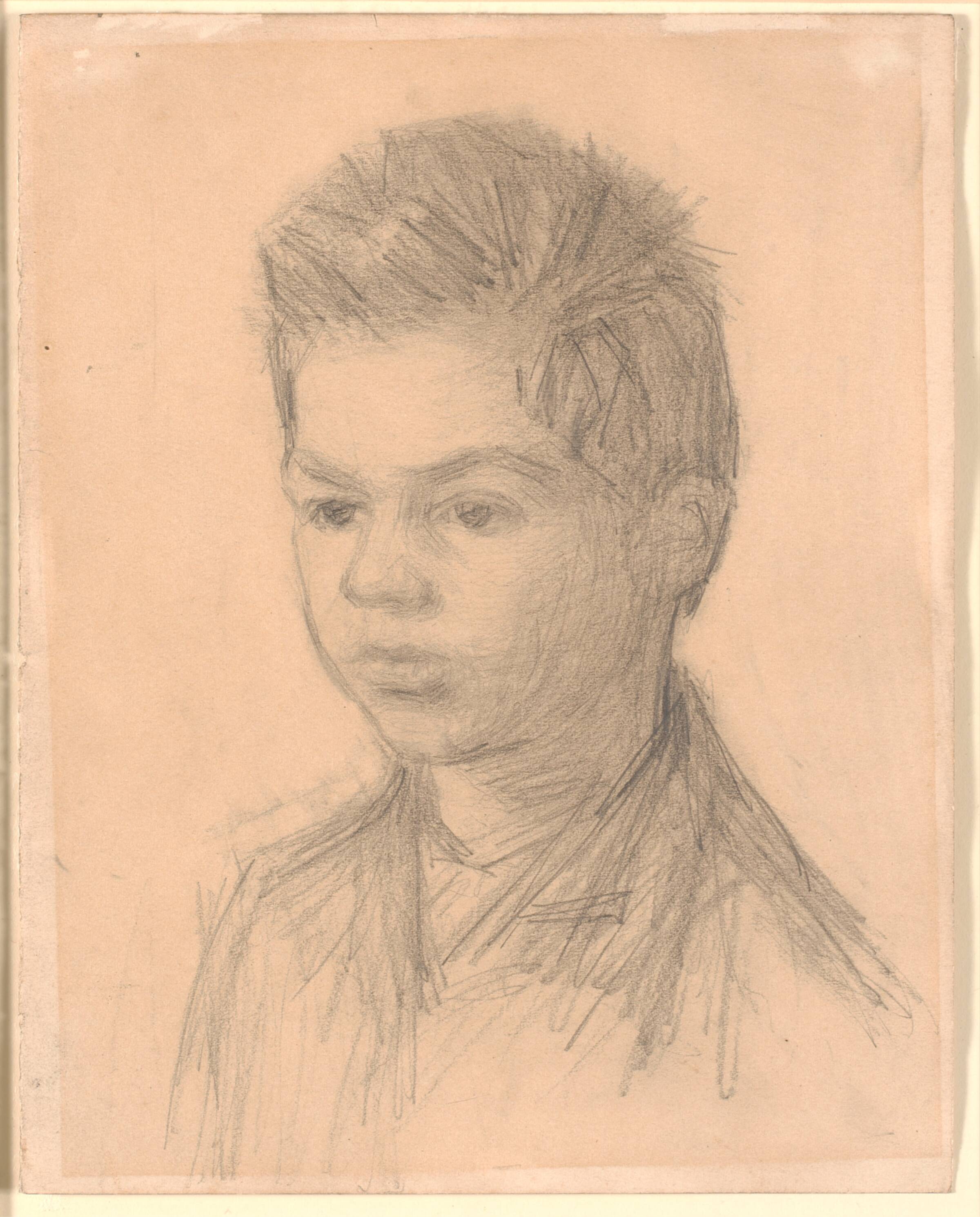 Portræt af Svend Hammershøi, kunstnerens bror, Vilhelm Hammershøi, 1883-1886