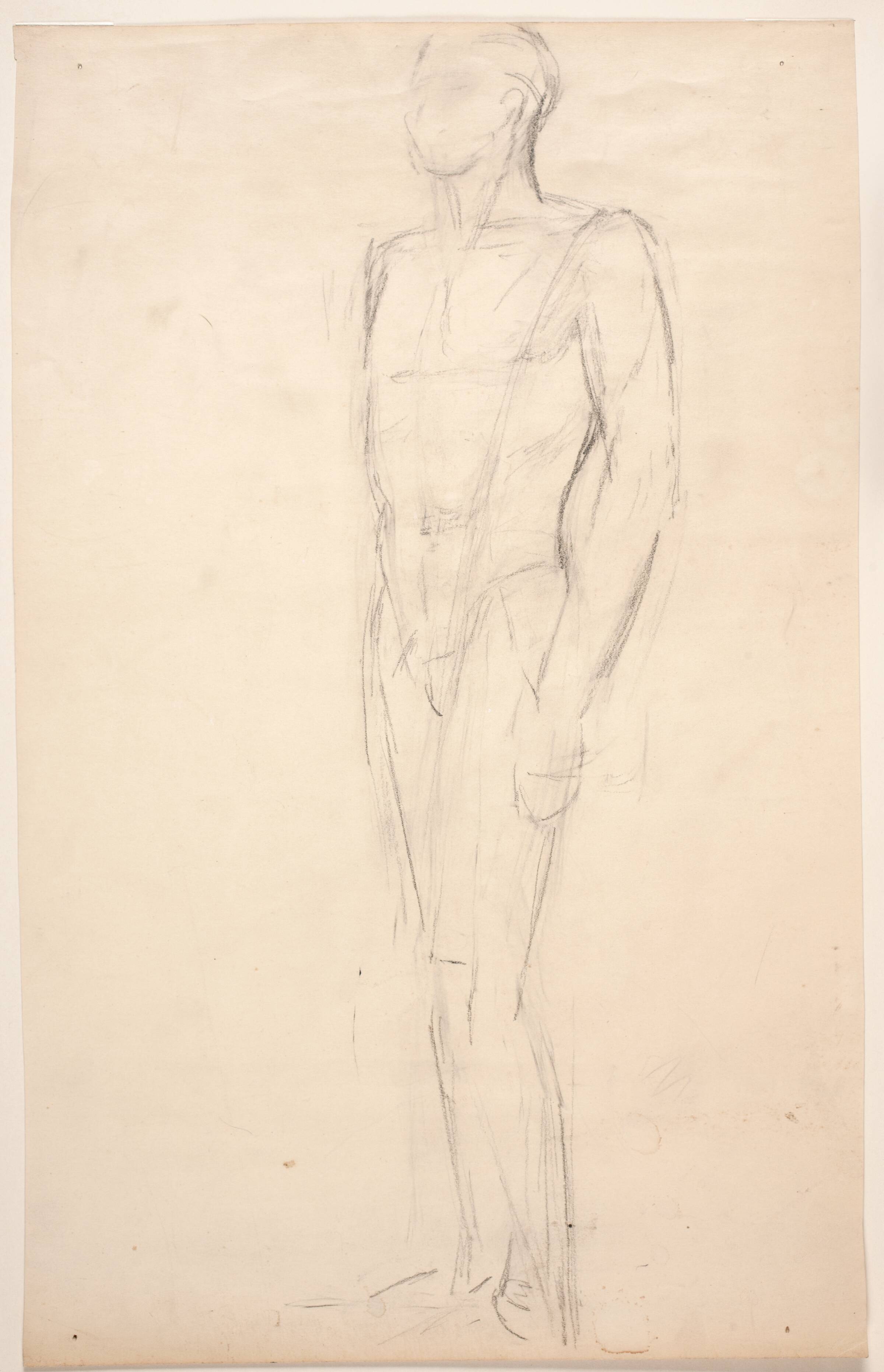 Stående mandlig model, 3/4 mod venstre, Astrid Noack, 1888-1954