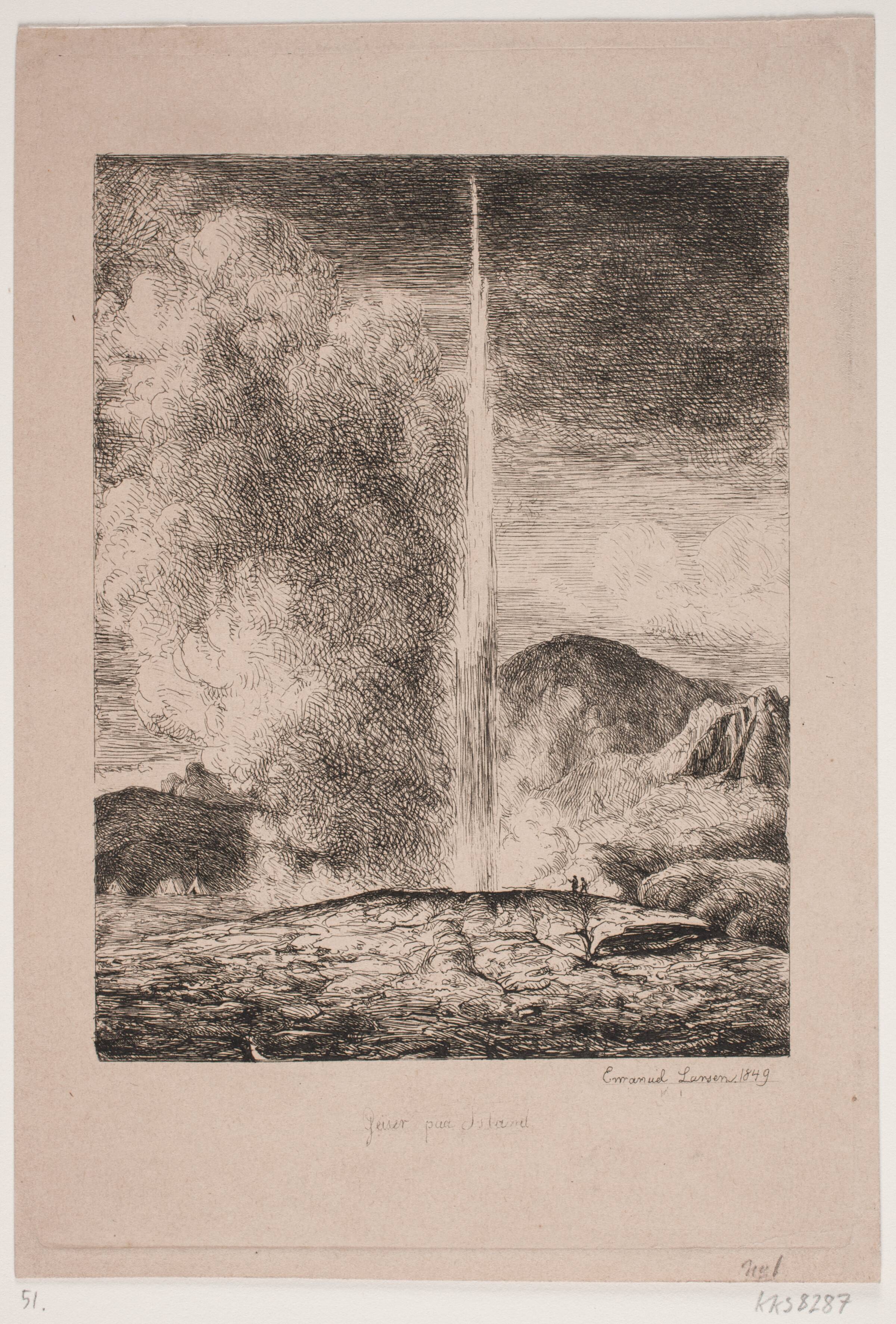 Geiser på Island, Emanuel Larsen, 1849