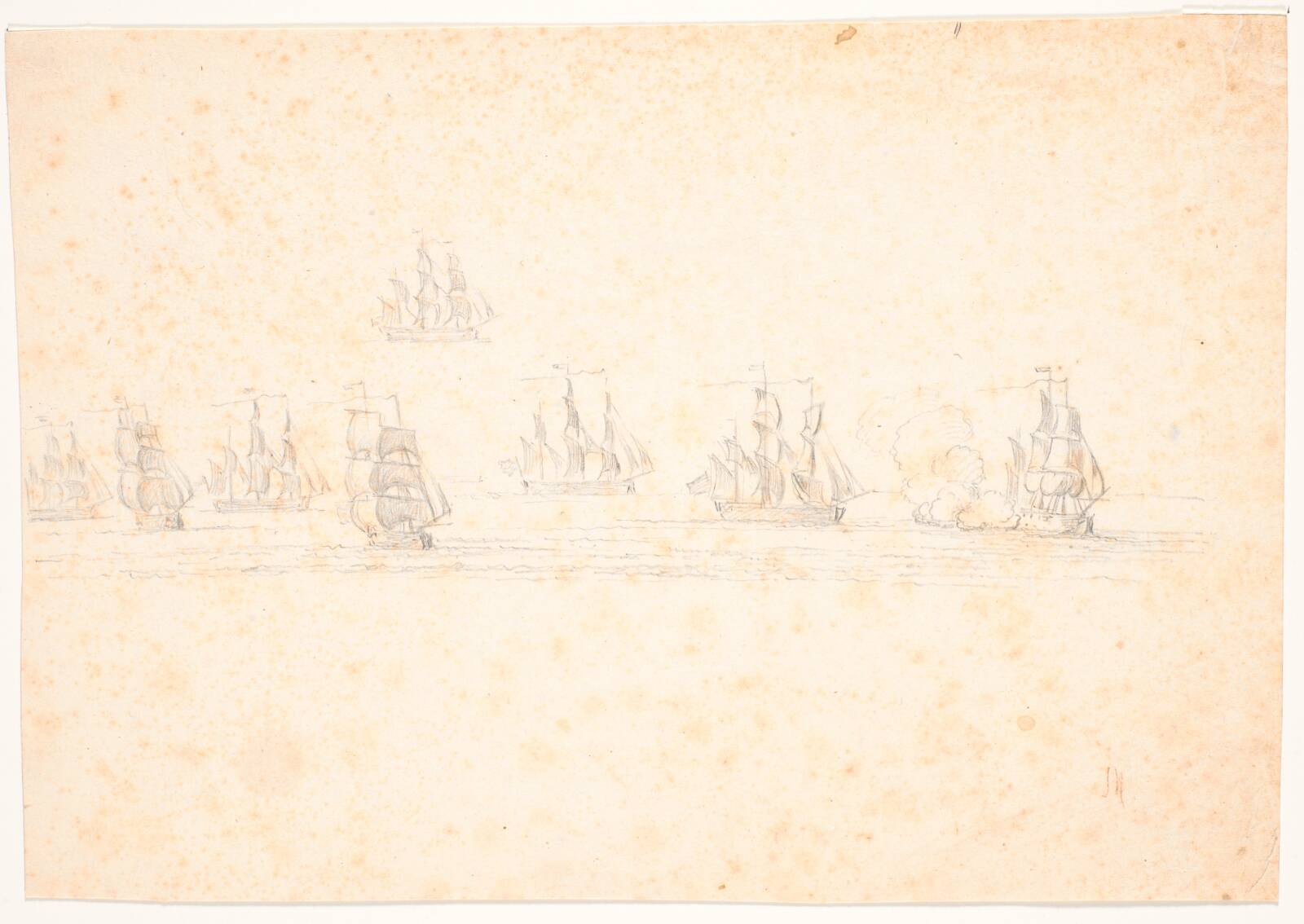 Søslag. 8 skibe, C.A. Lorentzen, 1746-1828
