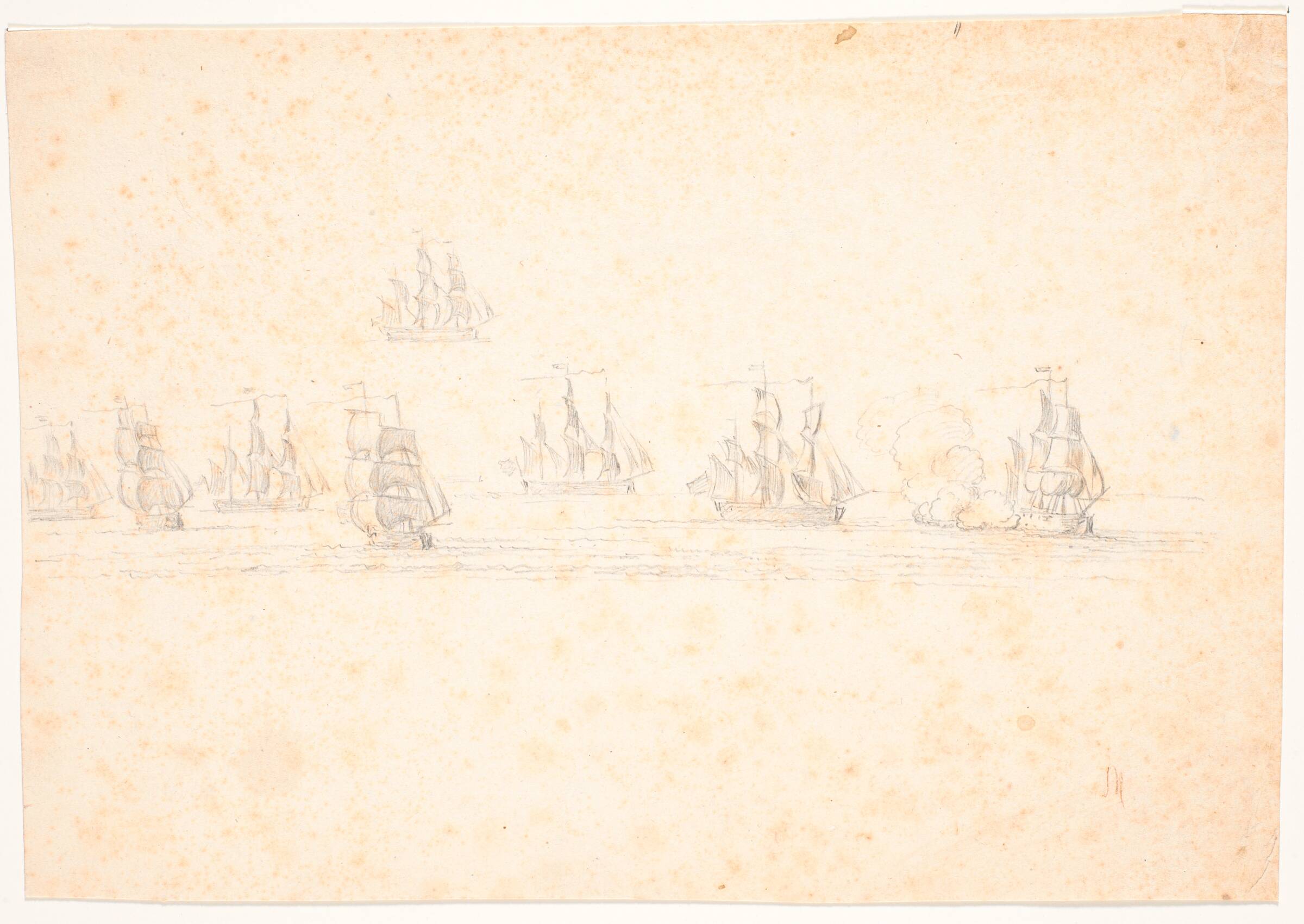 Søslag. 8 skibe, C.A. Lorentzen, 1746-1828