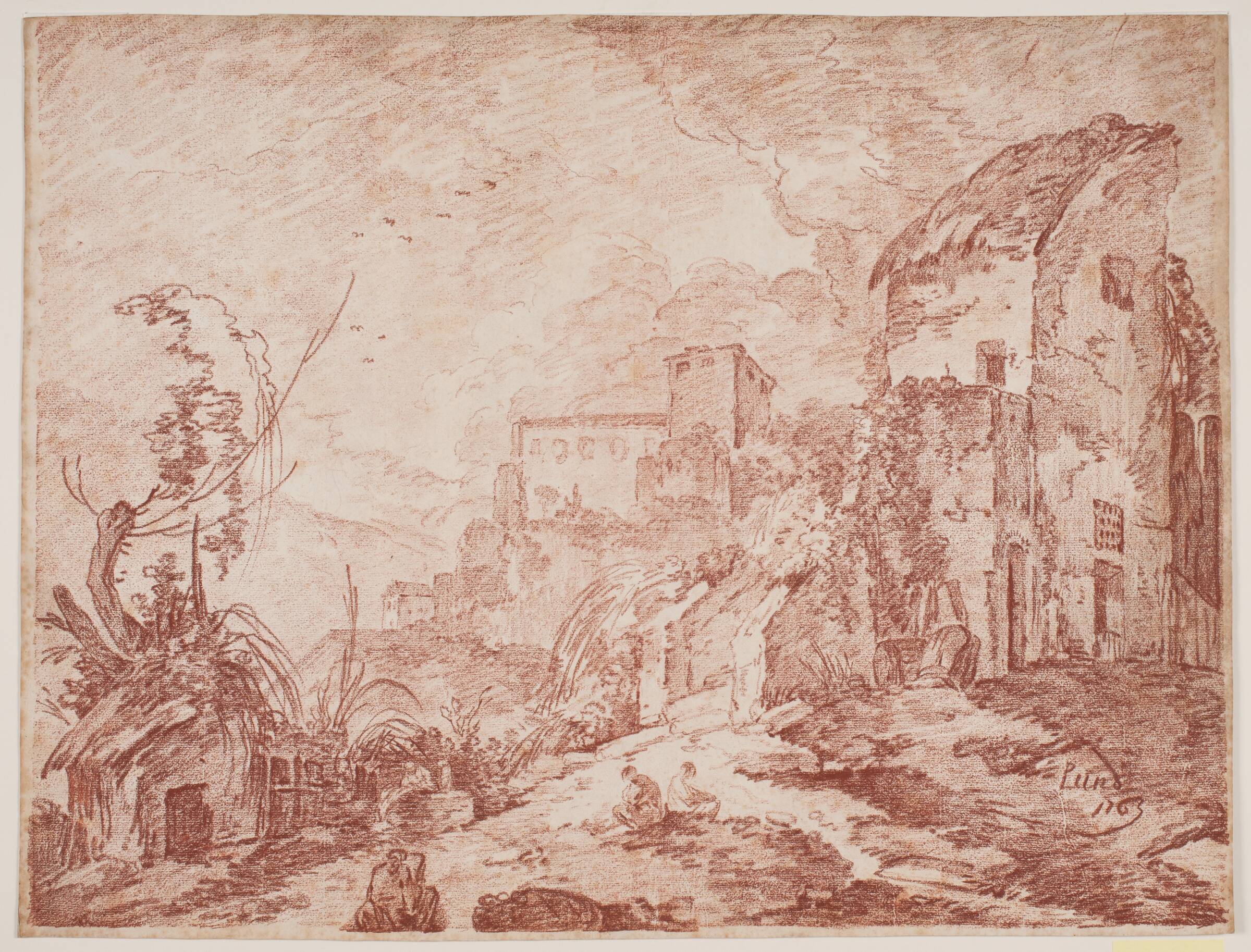 Italiensk fantasilandskab, Jens Petersen Lund, 1763