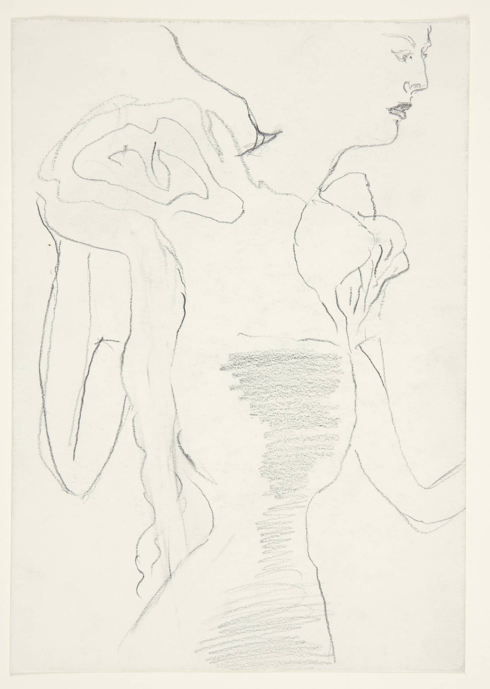 Kvinde i profil, halvfigur, Annemette Larsen, 1984