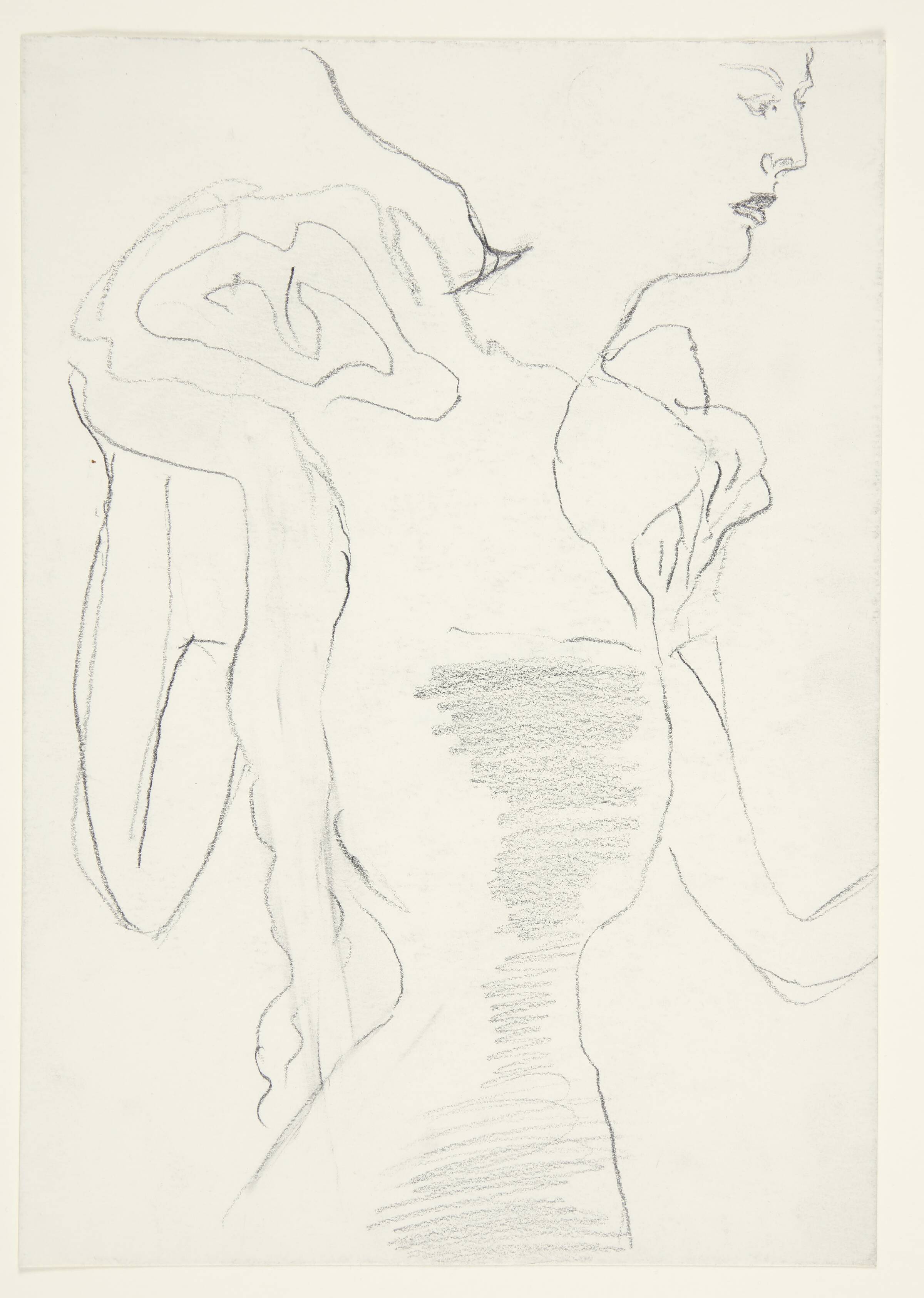 Kvinde i profil, halvfigur, Annemette Larsen, 1984