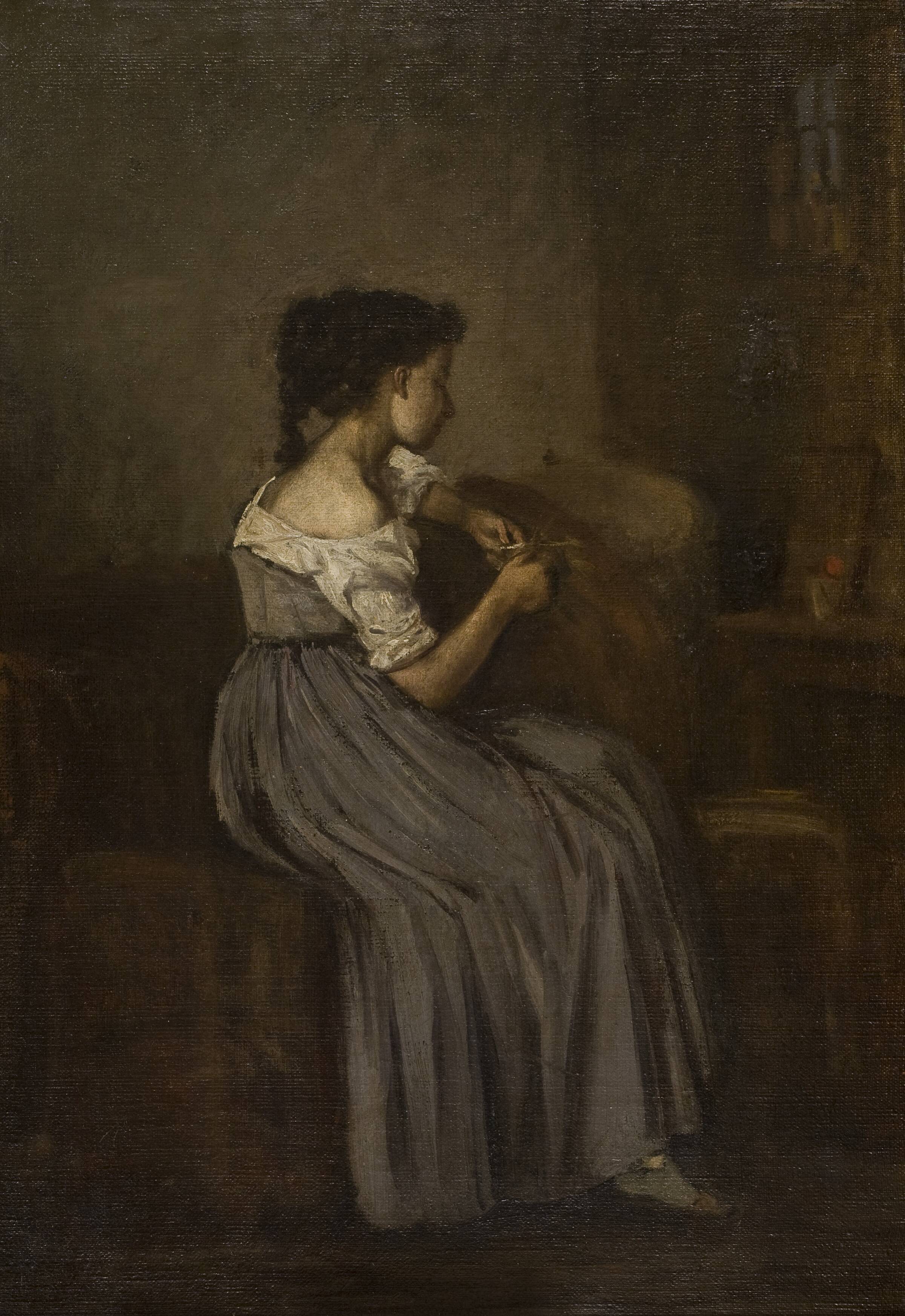 Studie af en siddende pige, David Jacobsen, 1860-1869