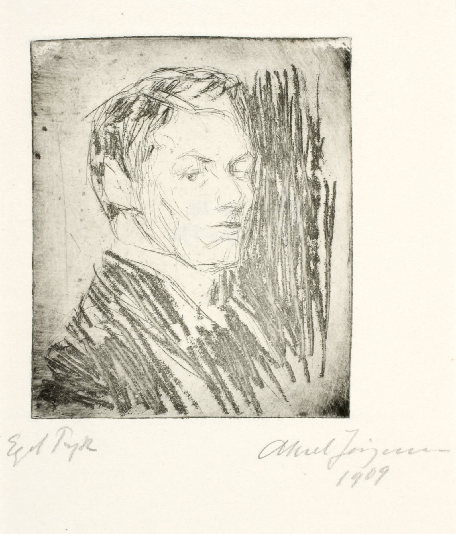 Portræt af Einar Glode-Olsen, Aksel Jørgensen, 1909