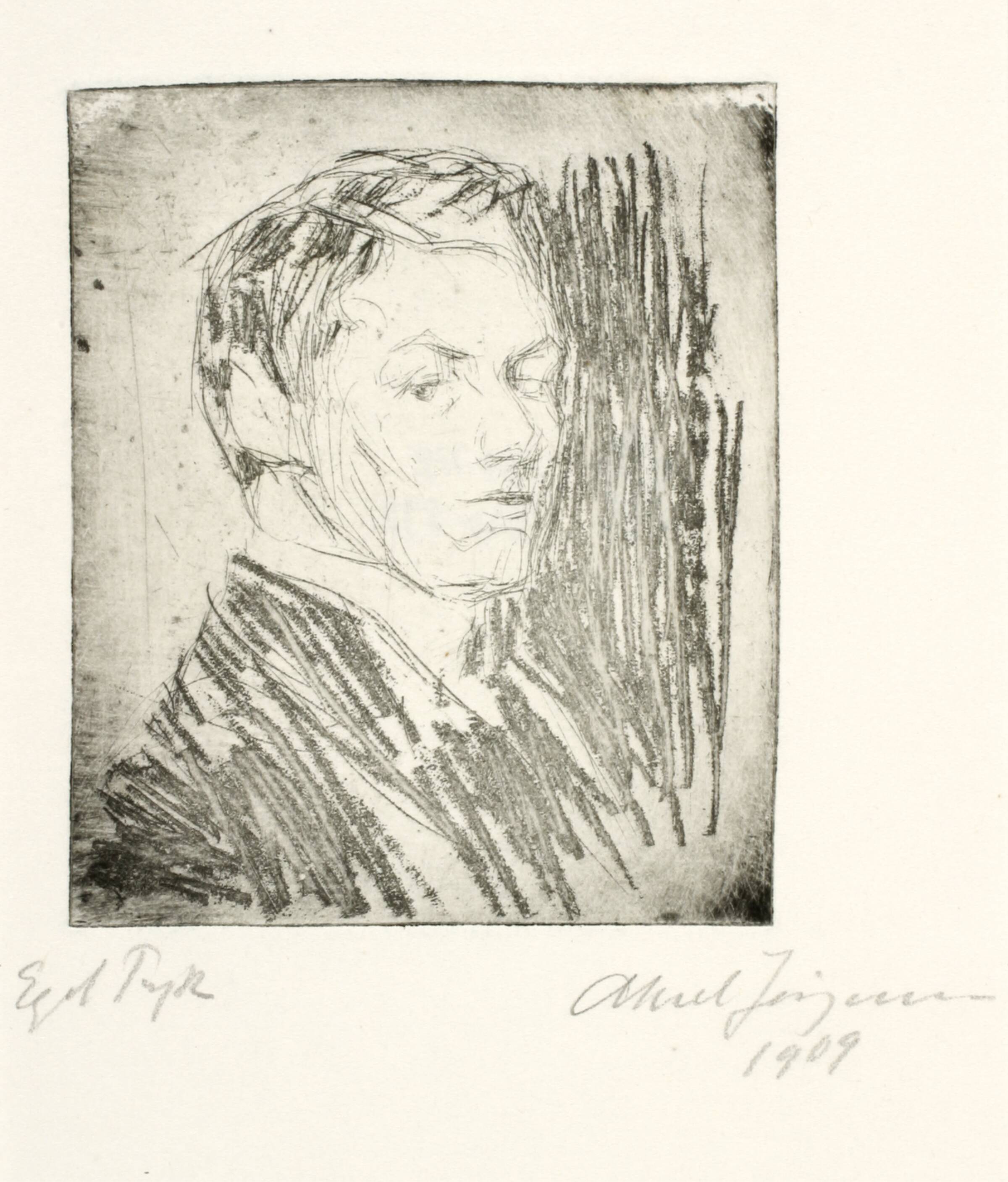 Portræt af Einar Glode-Olsen, Aksel Jørgensen, 1909