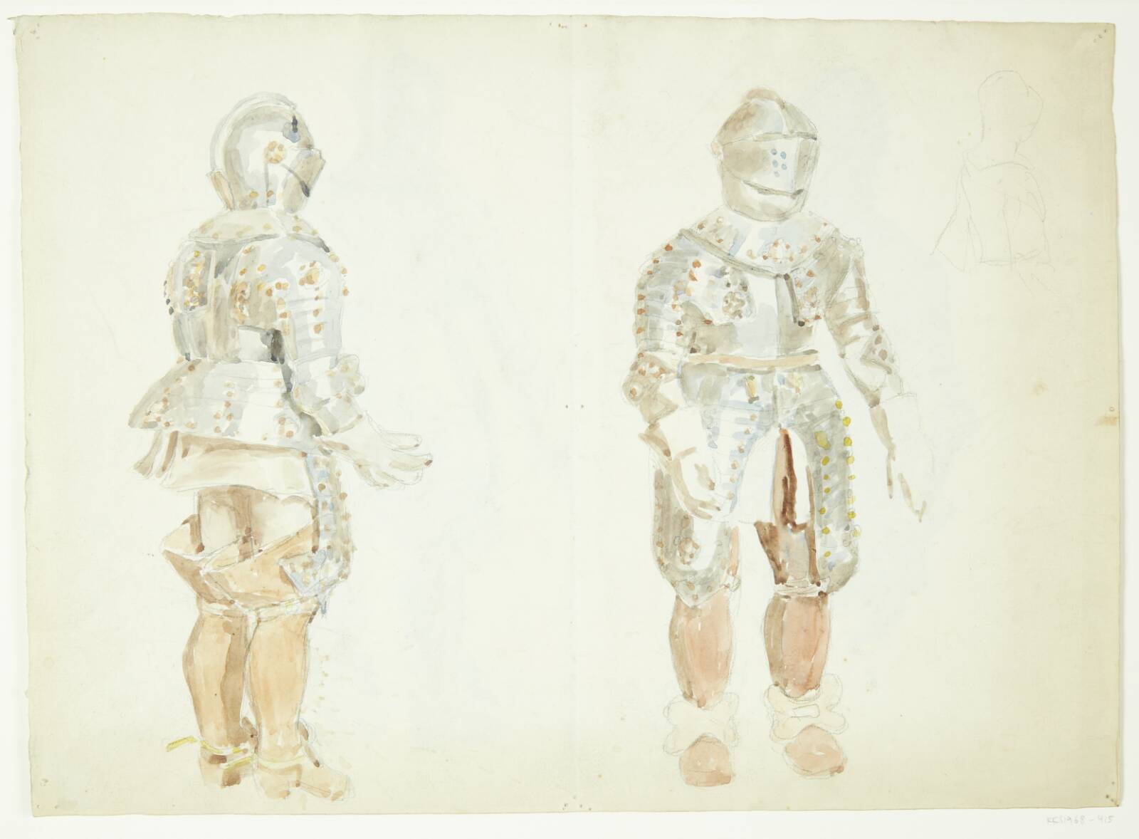 Studier af rustninger, Peter Hansen, 1914-1918