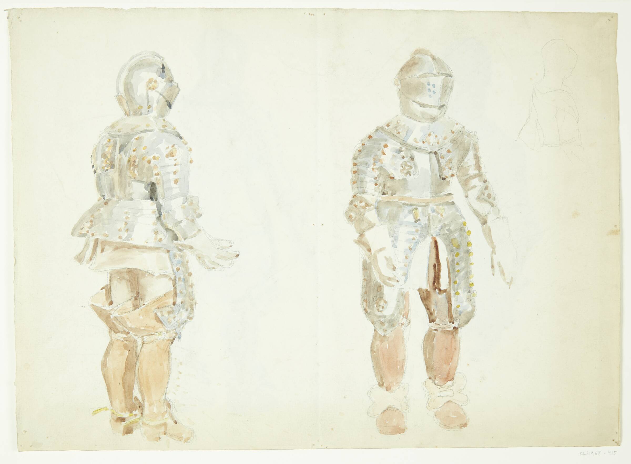 Studier af rustninger, Peter Hansen, 1914-1918