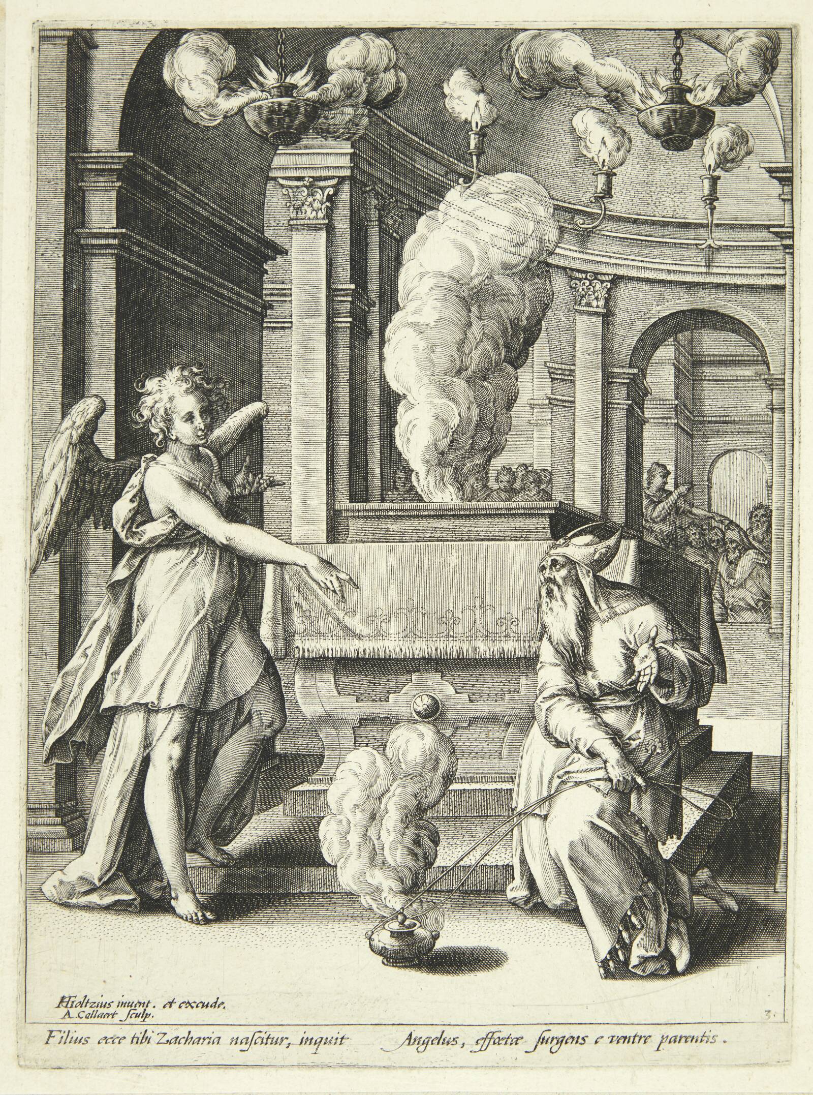 Johannes bebudelse, Adriaen Collaert, 1586