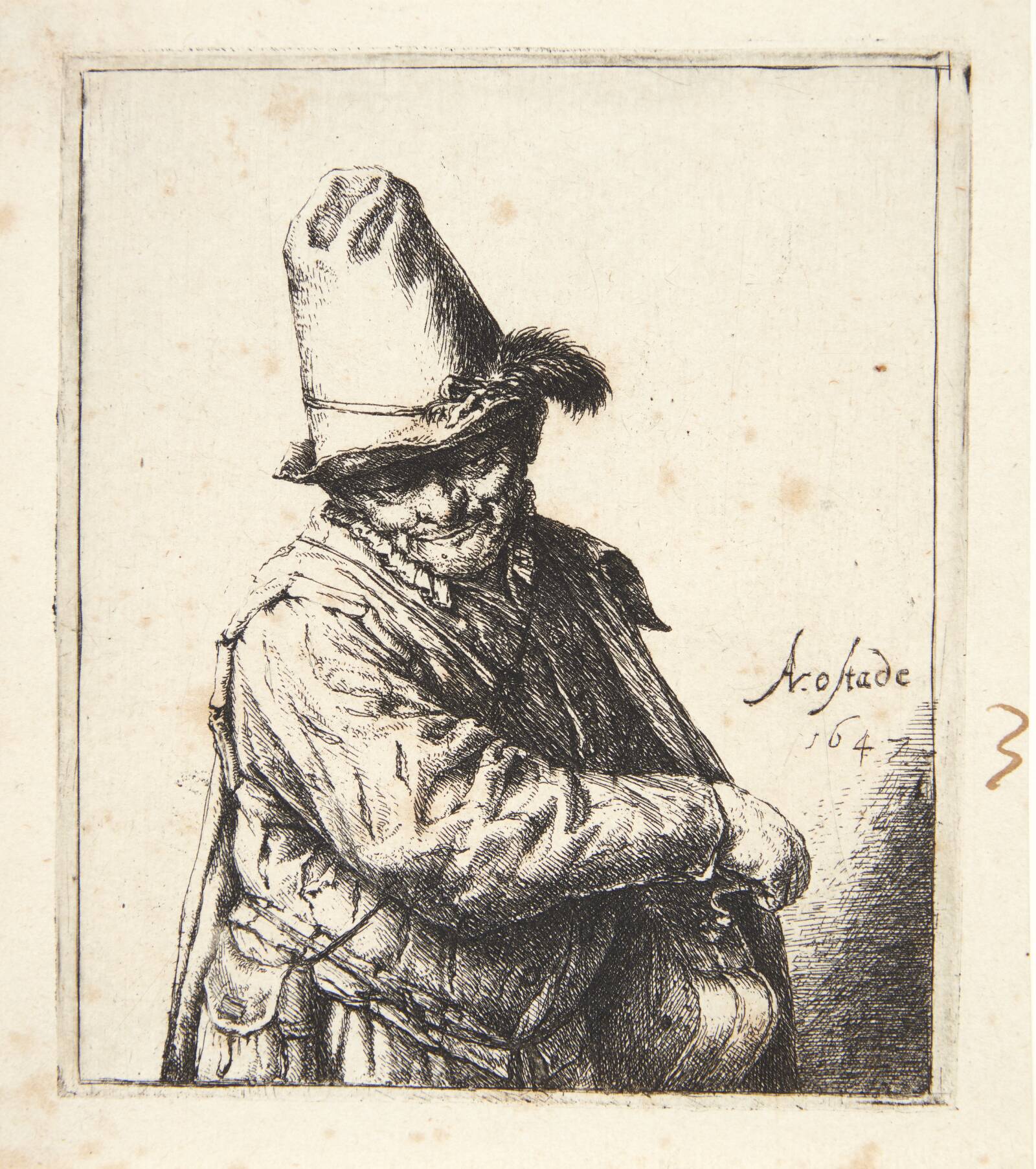 Lirekassemand, Adriaen van Ostade, 1647