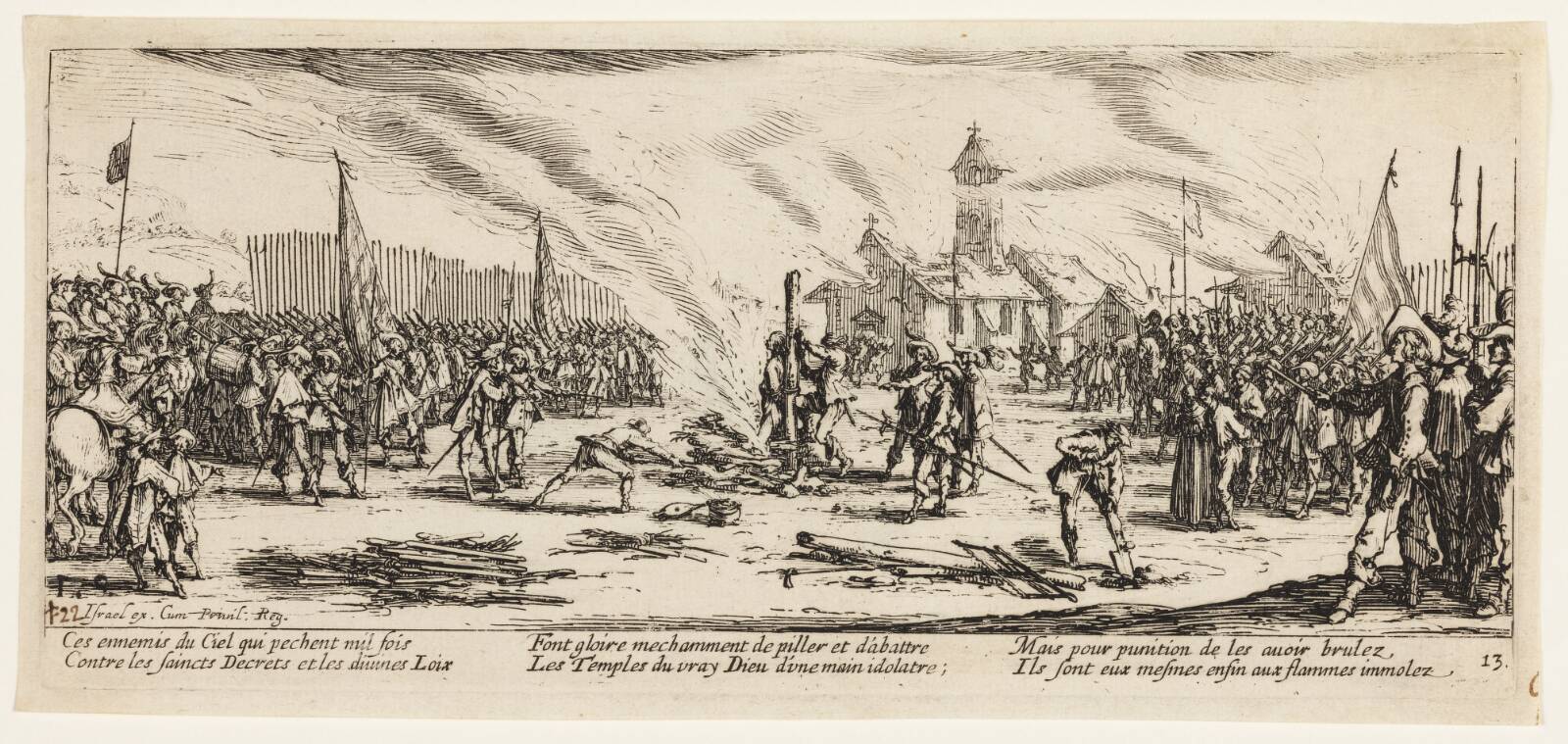 Afstraffelse ved brænding, Jacques Callot, 1633