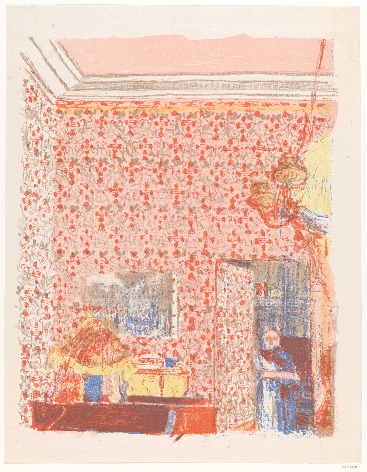Interieur aux tentures roses I, by Edouard Vuillard, 1899