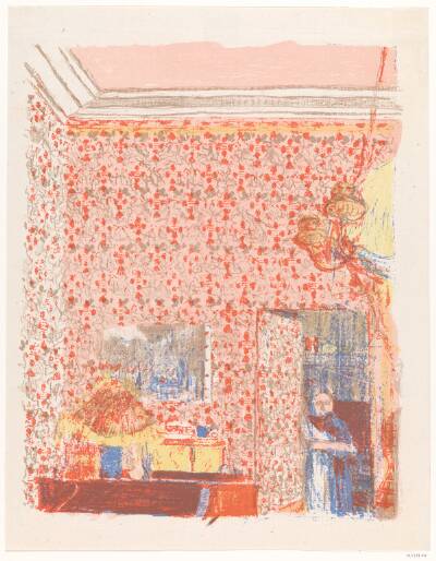Interieur aux tentures roses I