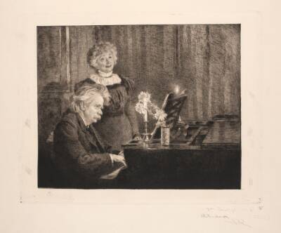 Edvard og Nina Grieg ved klaveret