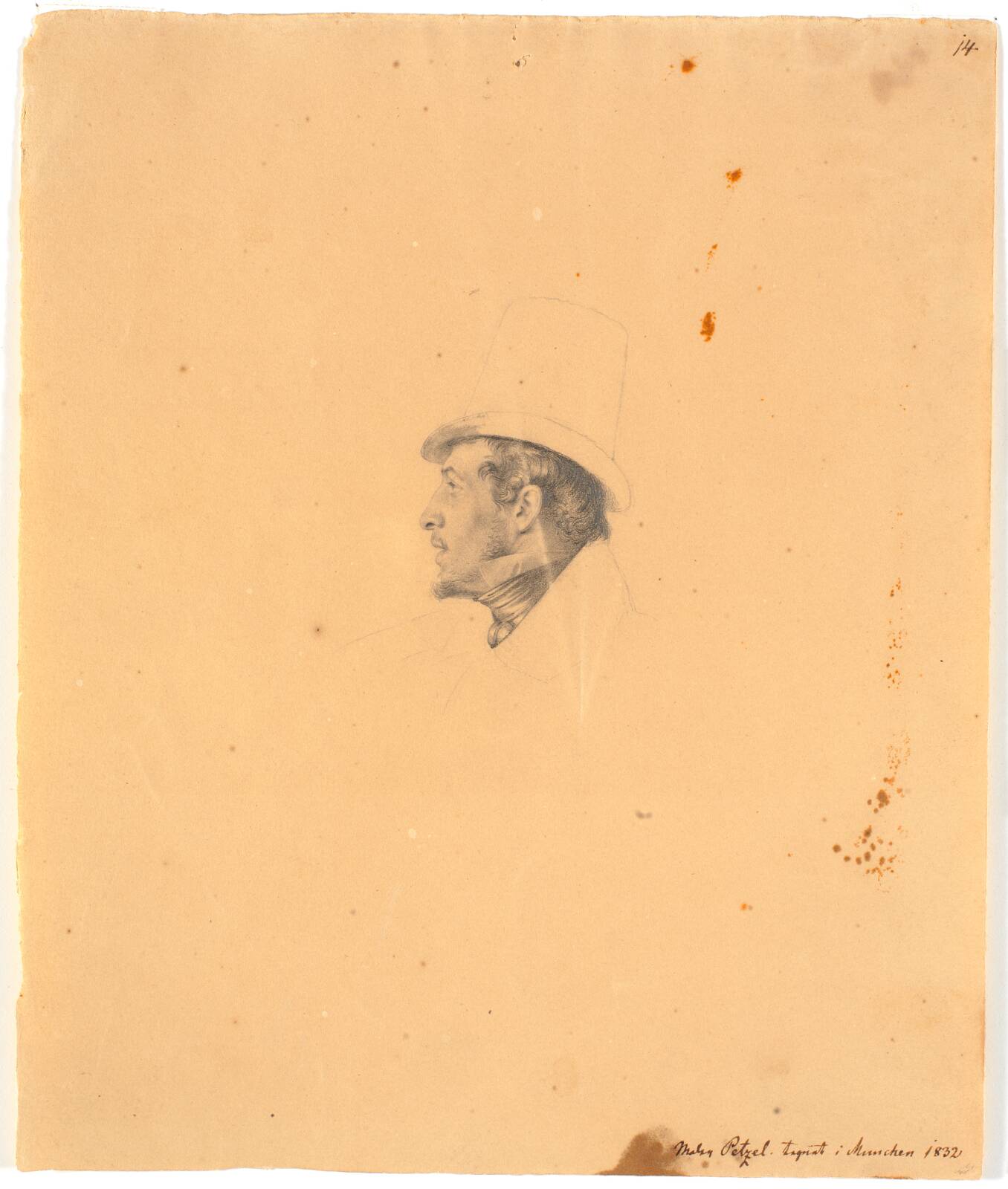 Portræt af maleren Joseph Petzl, by Wilhelm Bendz, 1832