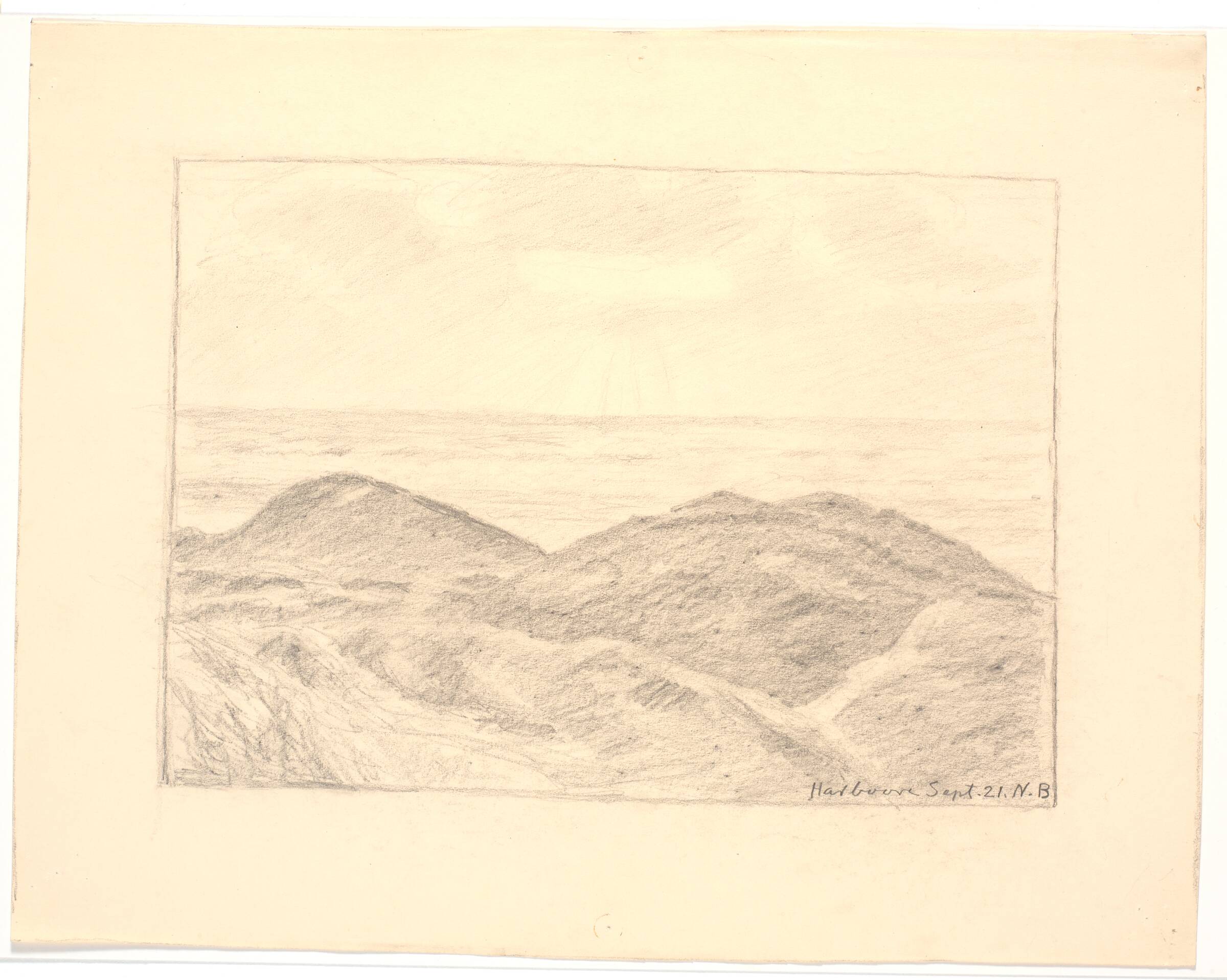 Udsigt over klitter ved Harboøre, Niels Bjerre, 1921