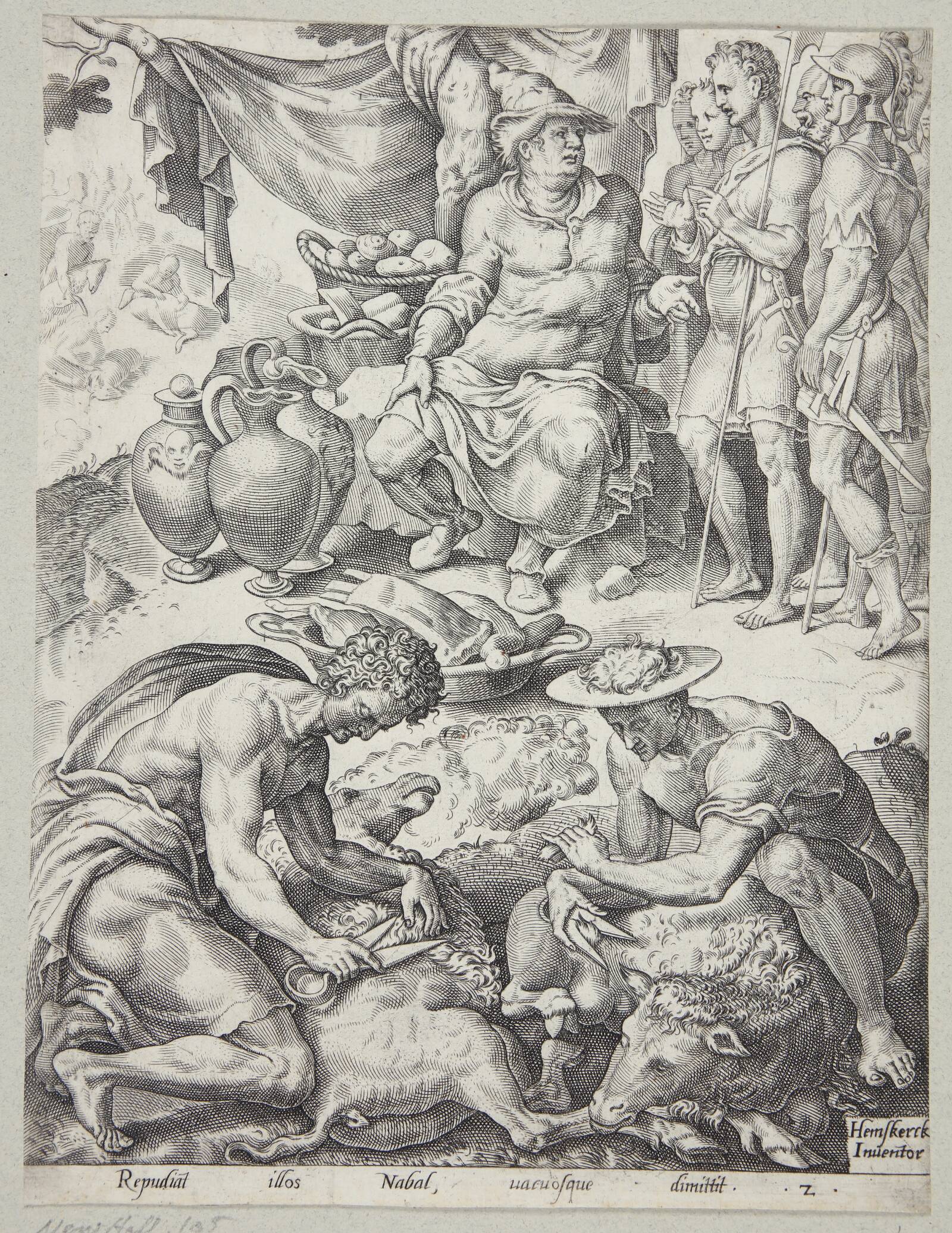 Nabal nægter at sende føde til David, Ubekendt, 1555