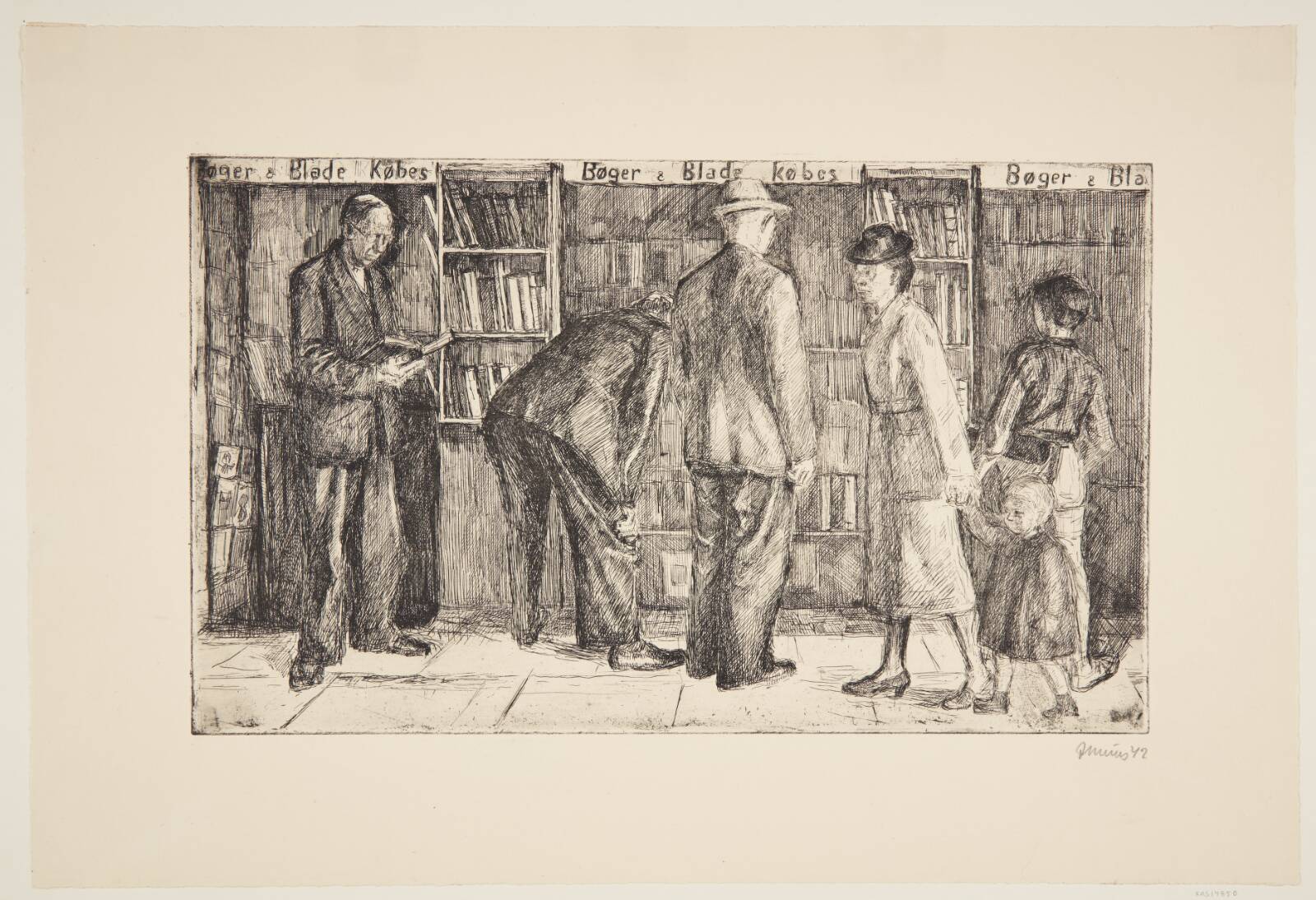 Foran antikvariatet, Jane Muus, 1942