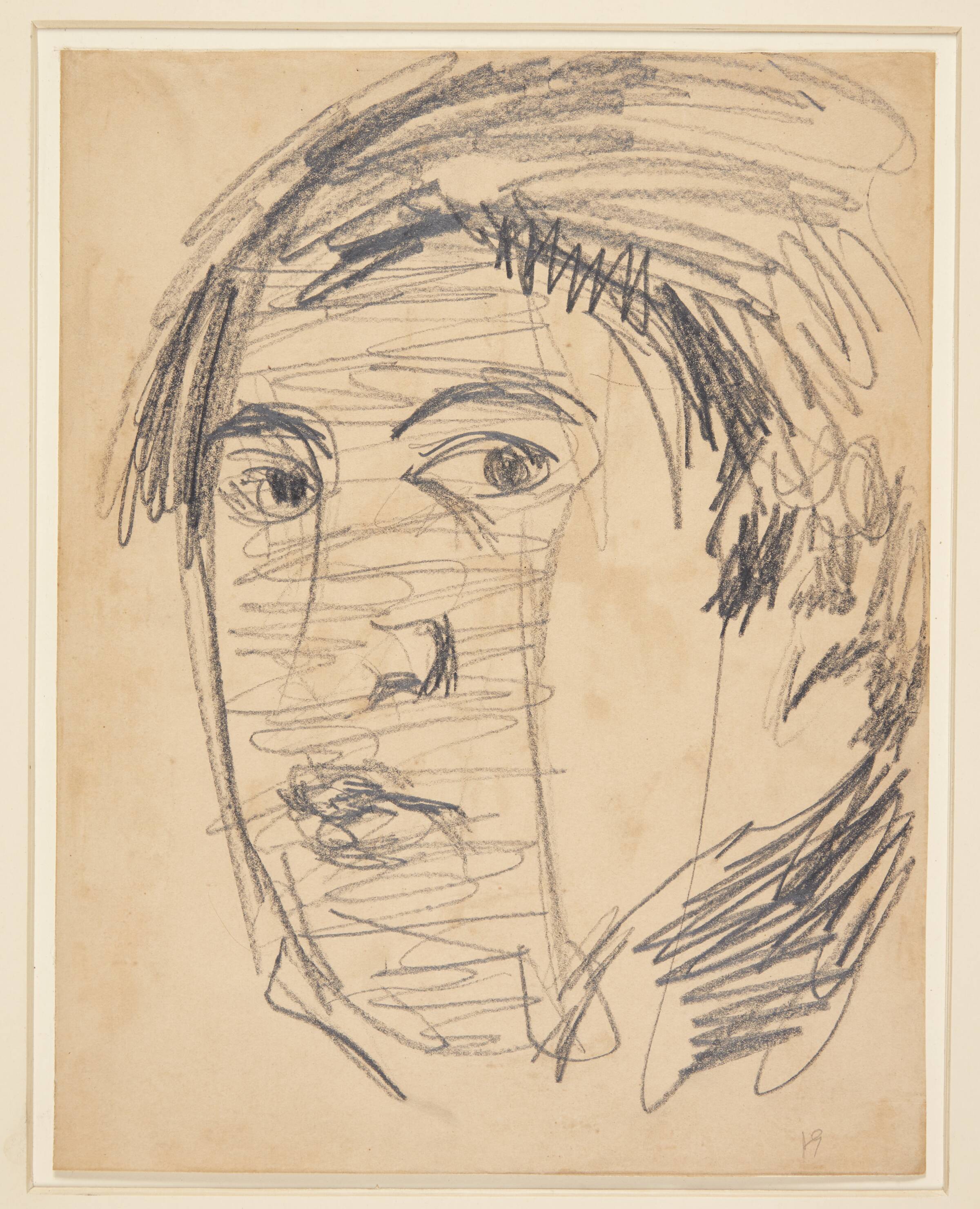Selvportræt. 3/4 profil mod venstre, Харальд Гирсинг, 1881-1927
