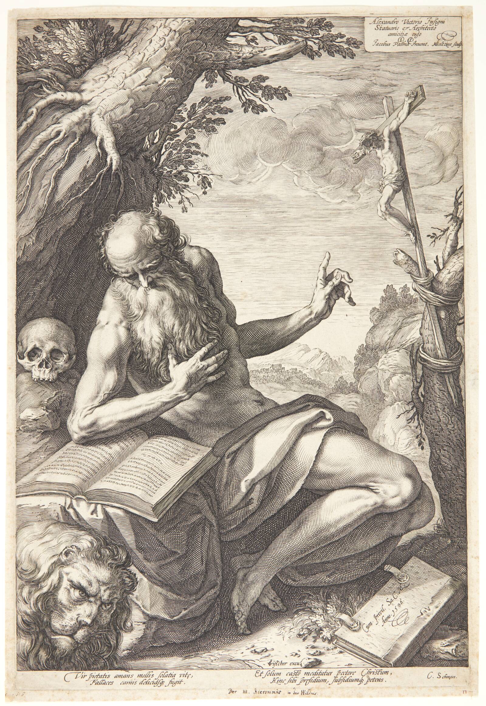 Den hellige Hieronymus, Hendrick Goltzius, 1596