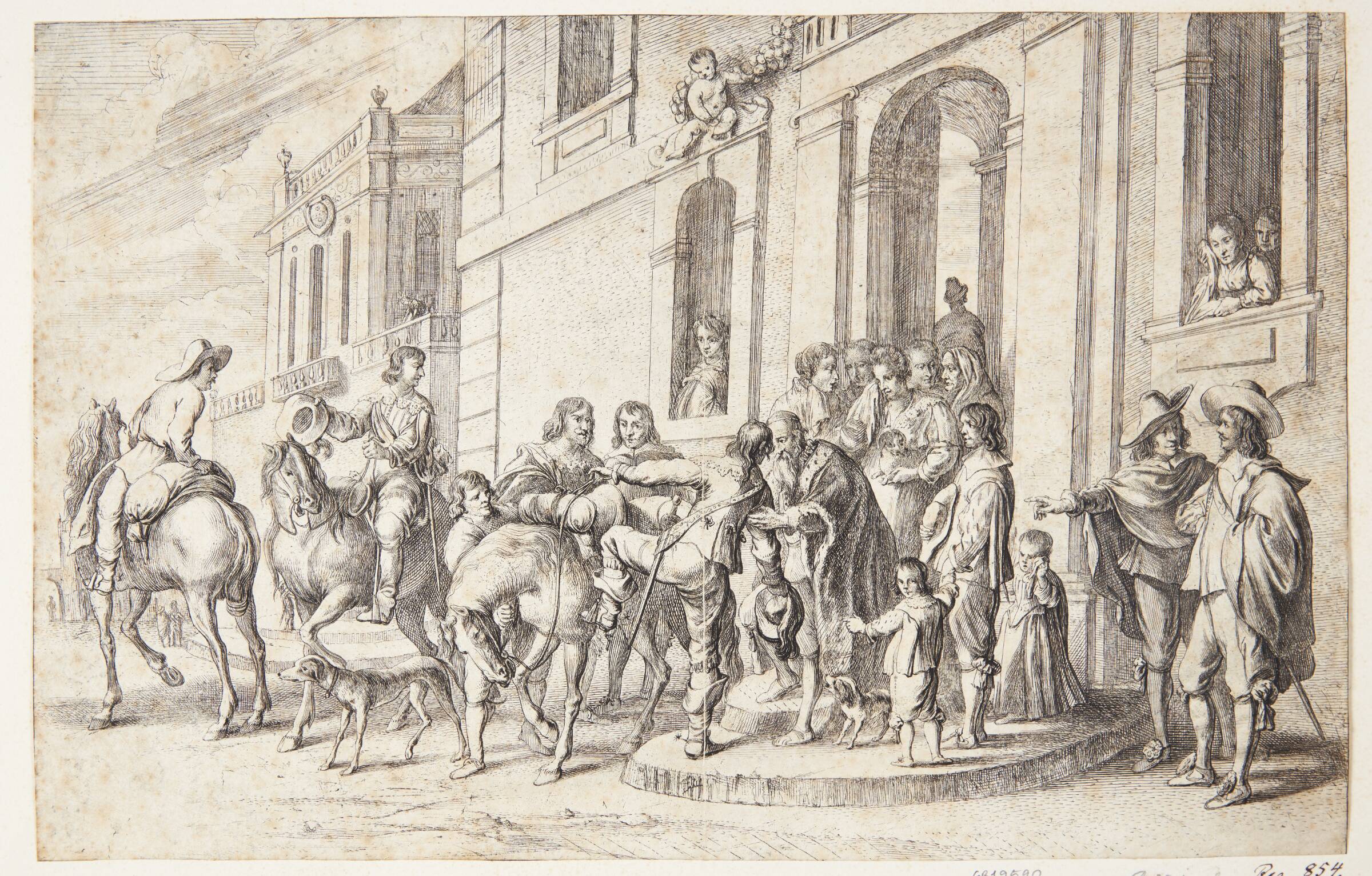 Den fortabte søn forlader sin faders hus, Cornelis de Wael, 1658