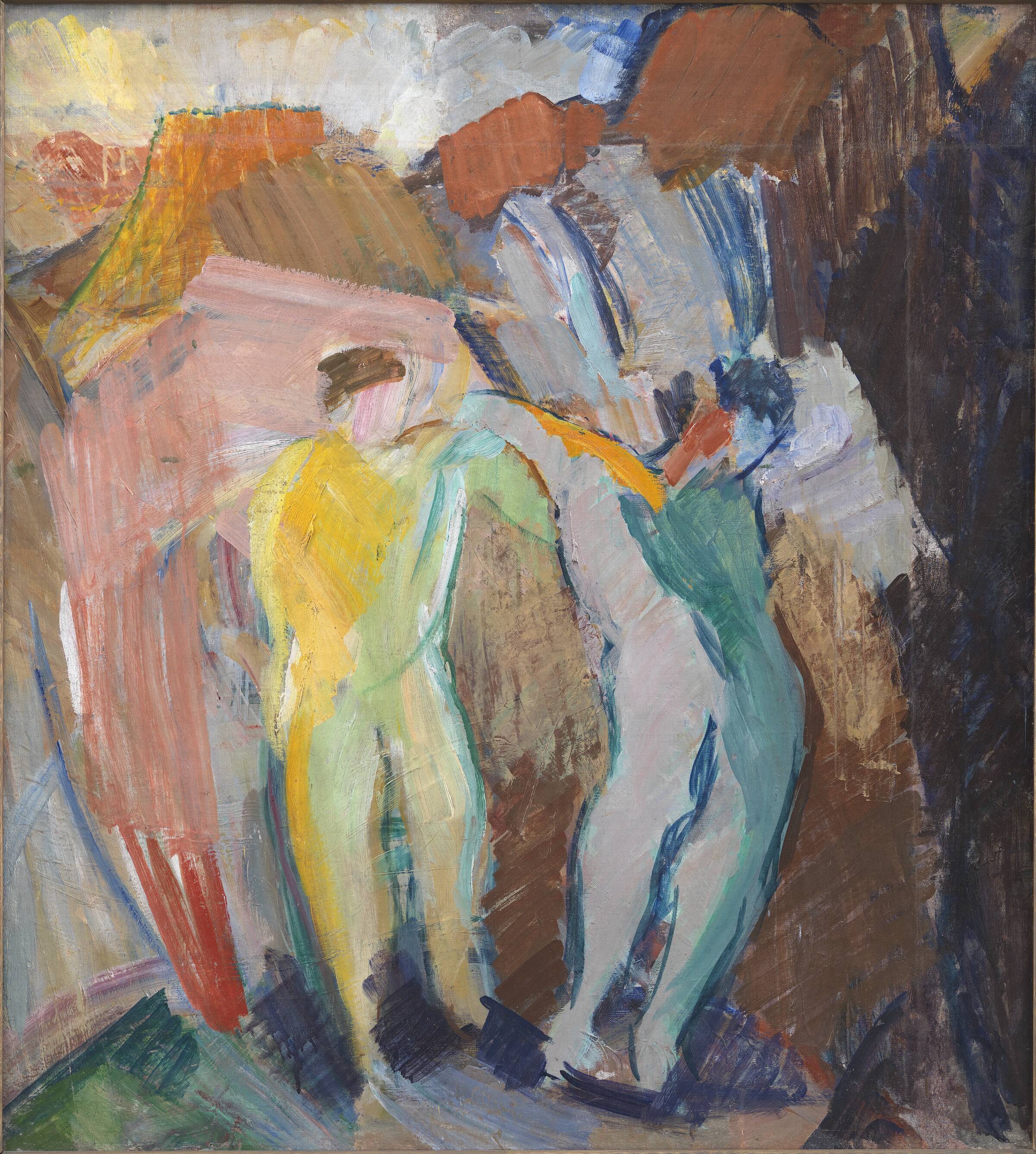 To genier. Farveskitse, Edvard Weie, 1920-1924