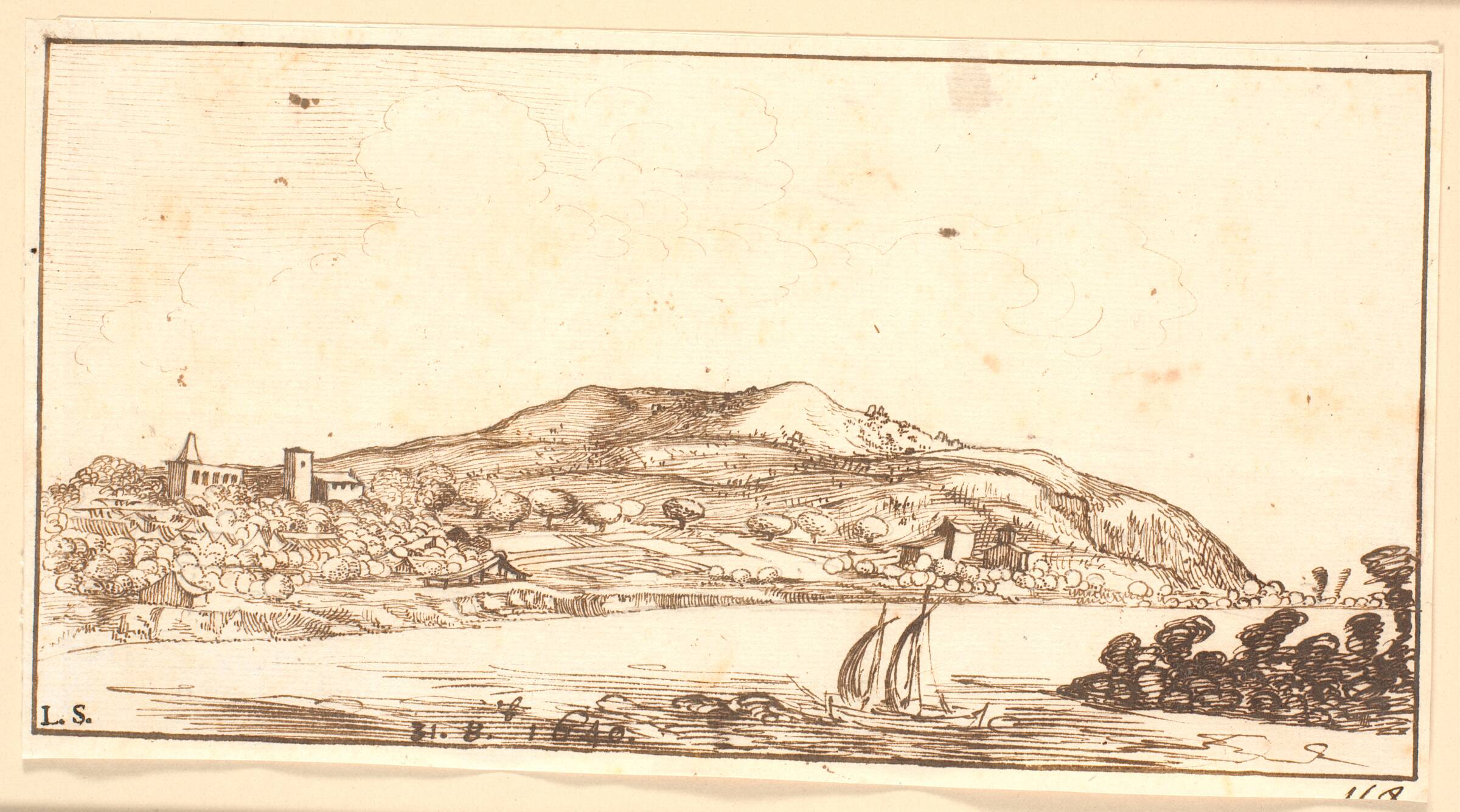 Bredden af Garonnefloden, nær Bordeaux, Herman van der Hem, 1640