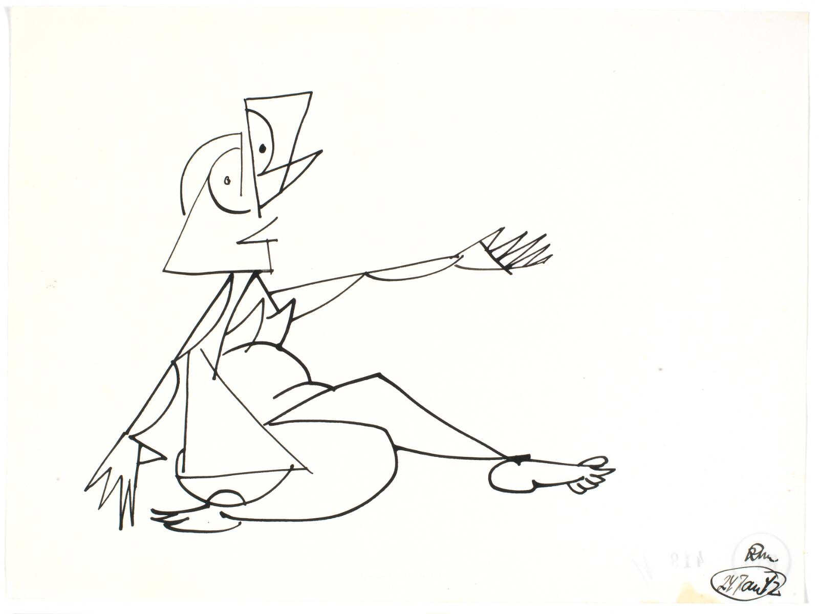 Siddende kvindefigur, Richard Mortensen, 1942