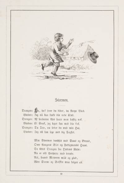 Stormen. Illustration til H.V. Kaalund, "Fabler for Børn"