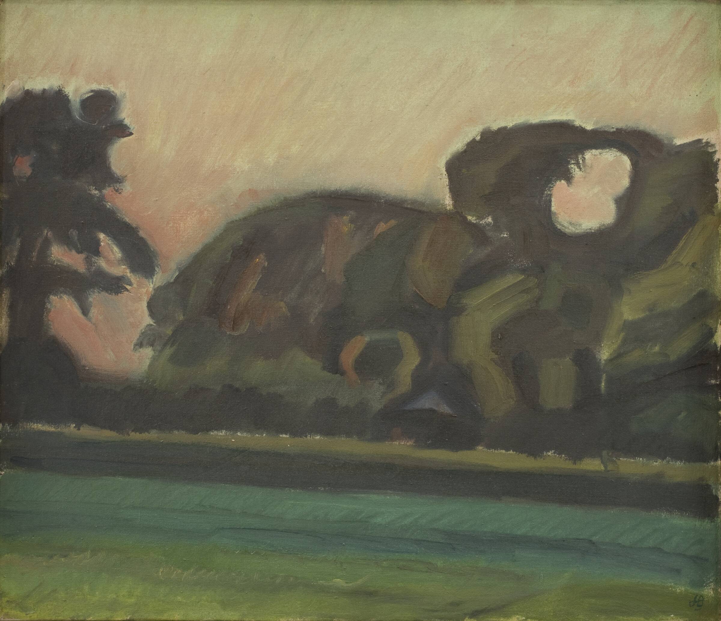 Landskab efter solnedgang, Харальд Гирсинг, 1923
