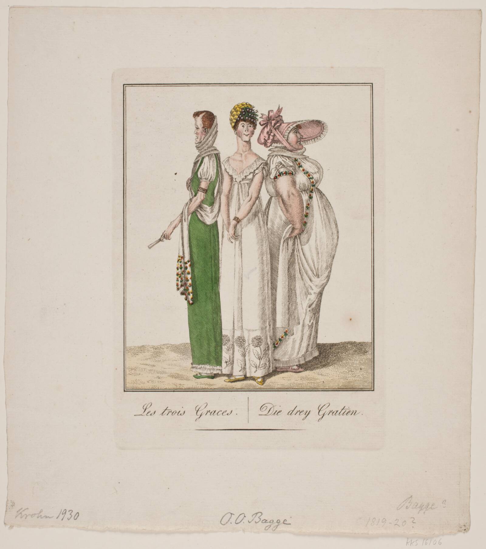 De tre gratier, Oluf Olufsen Bagge, 1819-1820