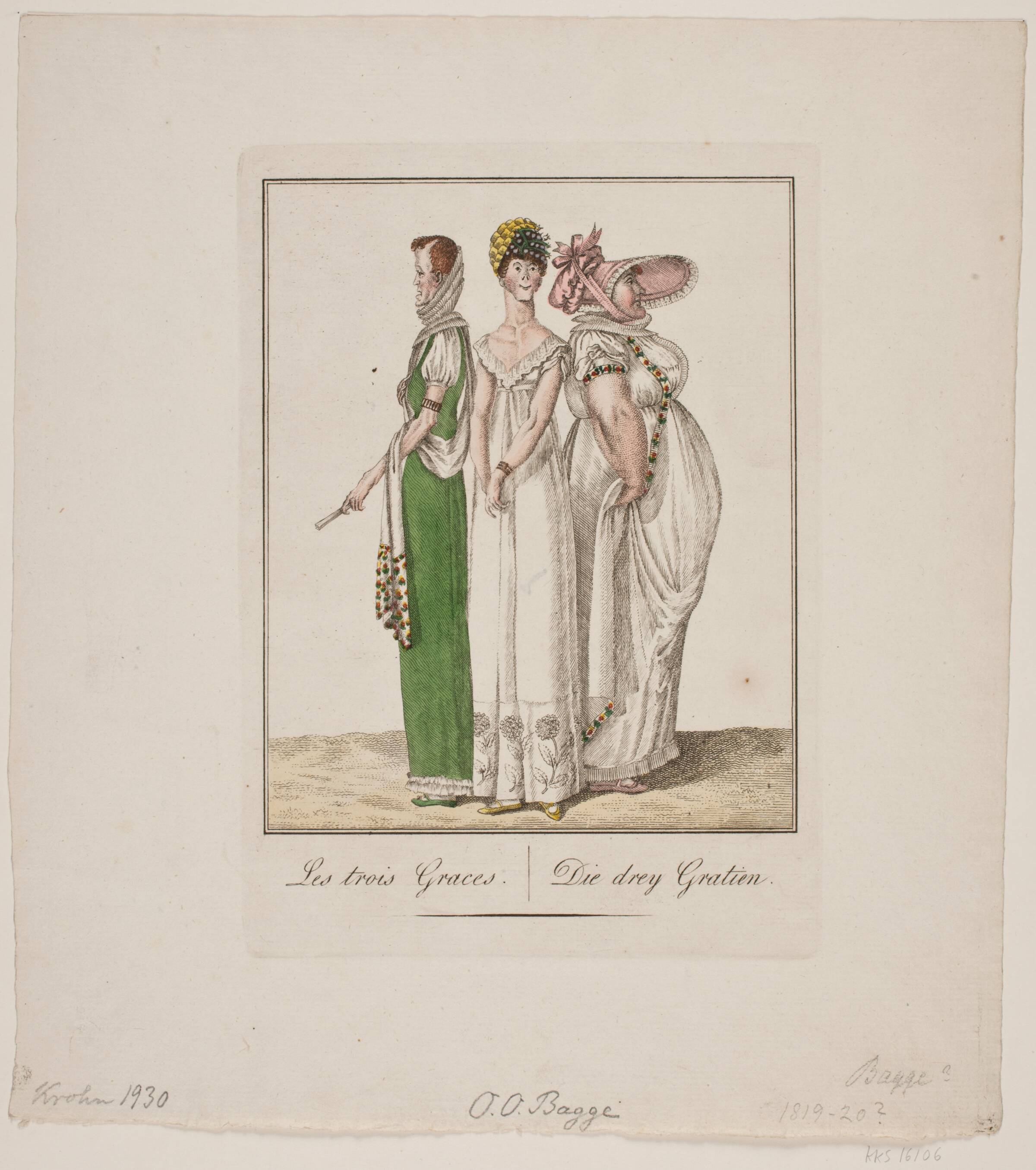 De tre gratier, Oluf Olufsen Bagge, 1819-1820