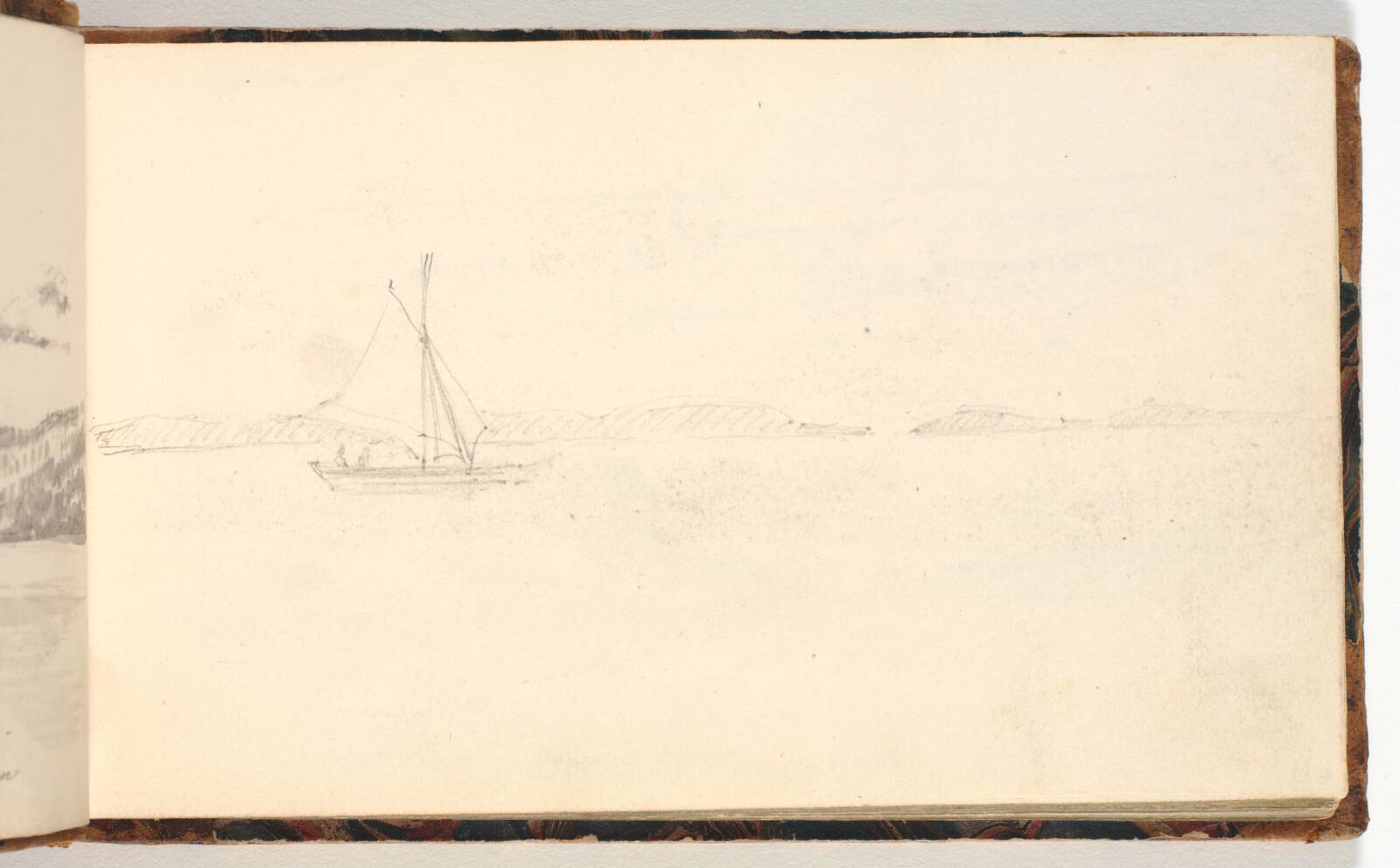 Løs skitse af en båd, Martinus Rørbye, 1832