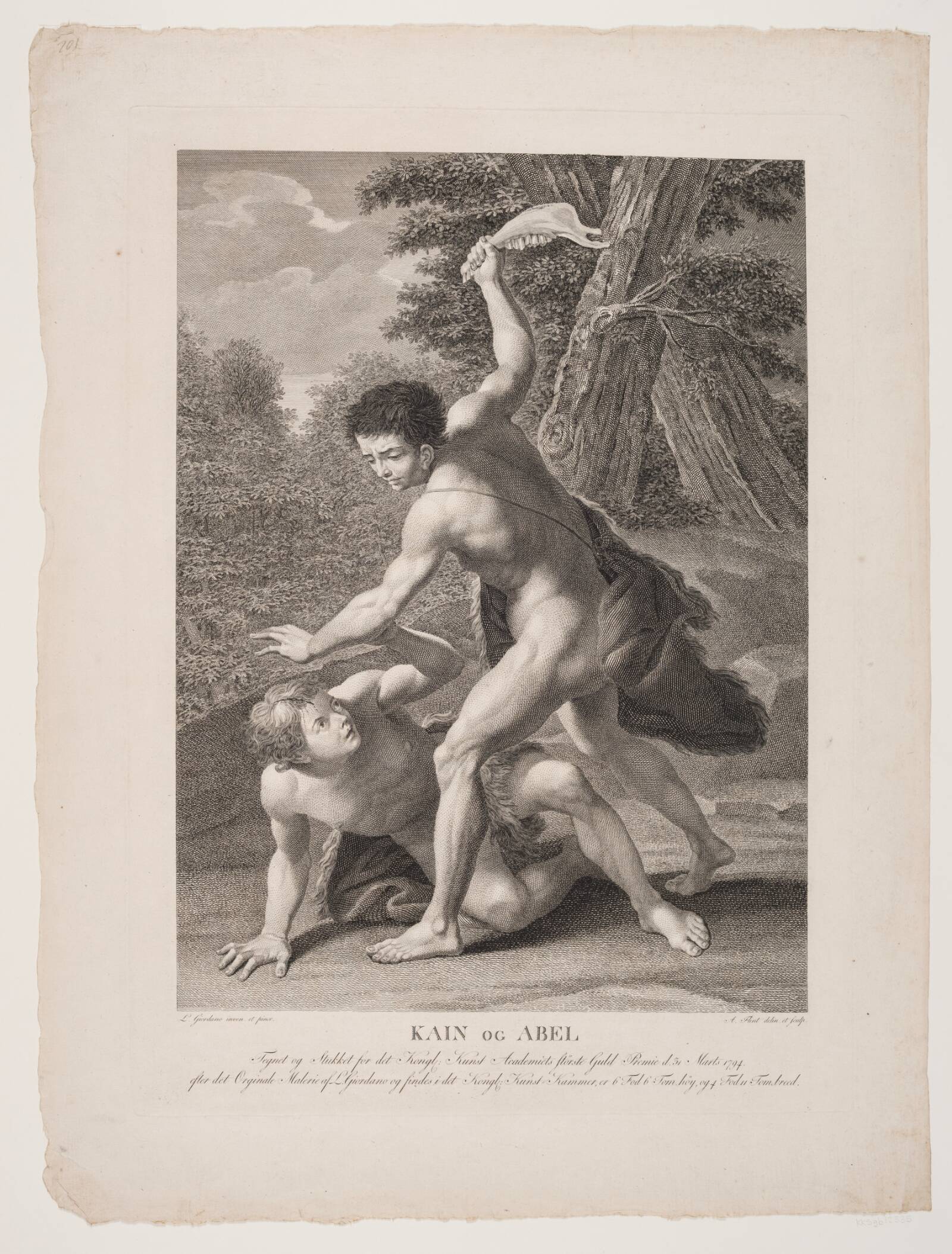 Kain dræber Abel, Andreas Flint, 1794