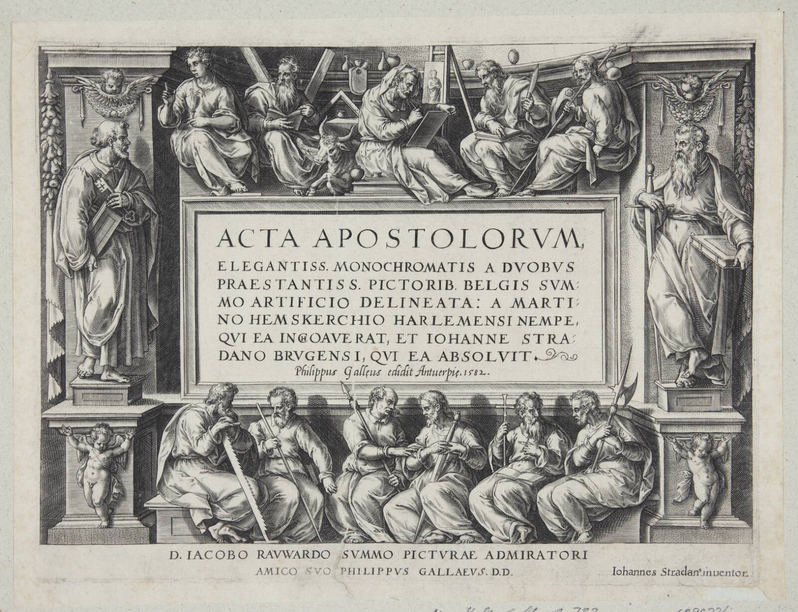 Titelblad til Apostlenes gerninger, Adriaen Collaert, 1582