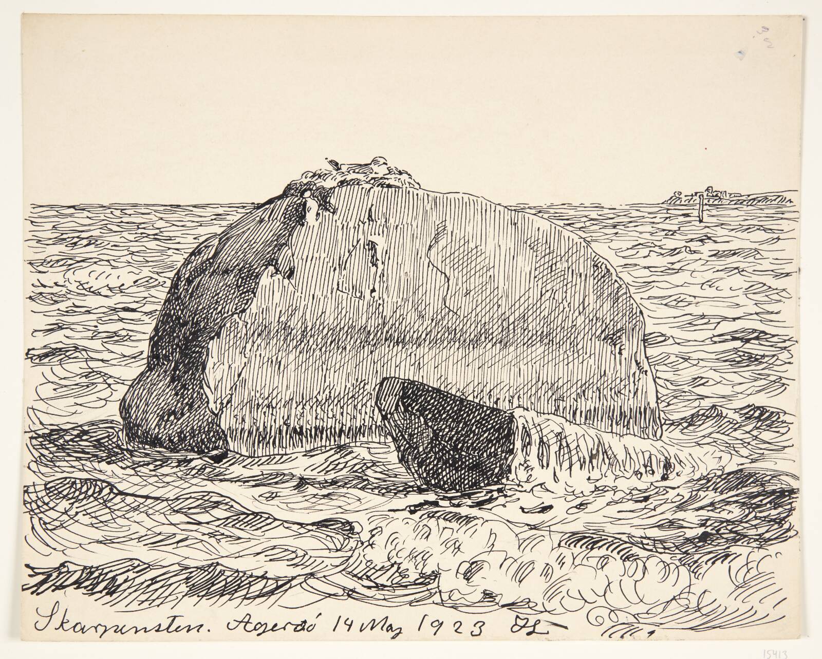 "Skarpensten". Agersø, Johannes Larsen, 1923