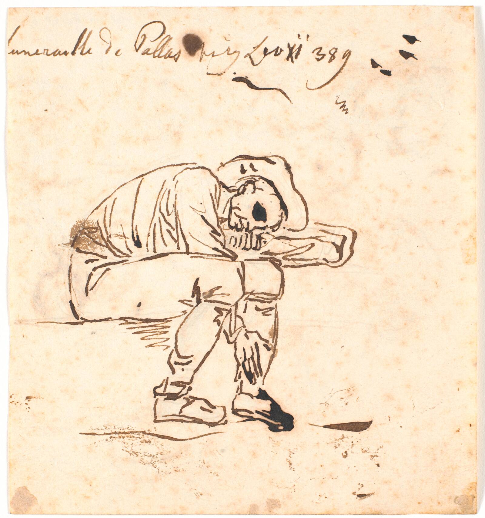 Bonde, der sidder og sover, Nicolai Abildgaard, 1743-1809