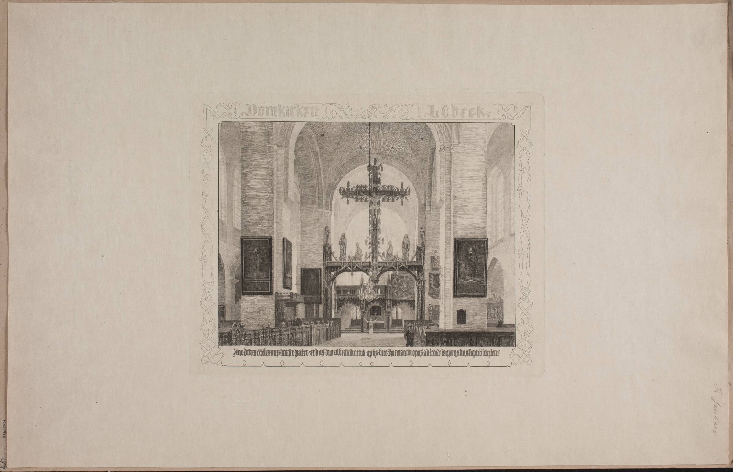 Interiør fra Domkirken i Lübeck, Karl Jensen, 1894