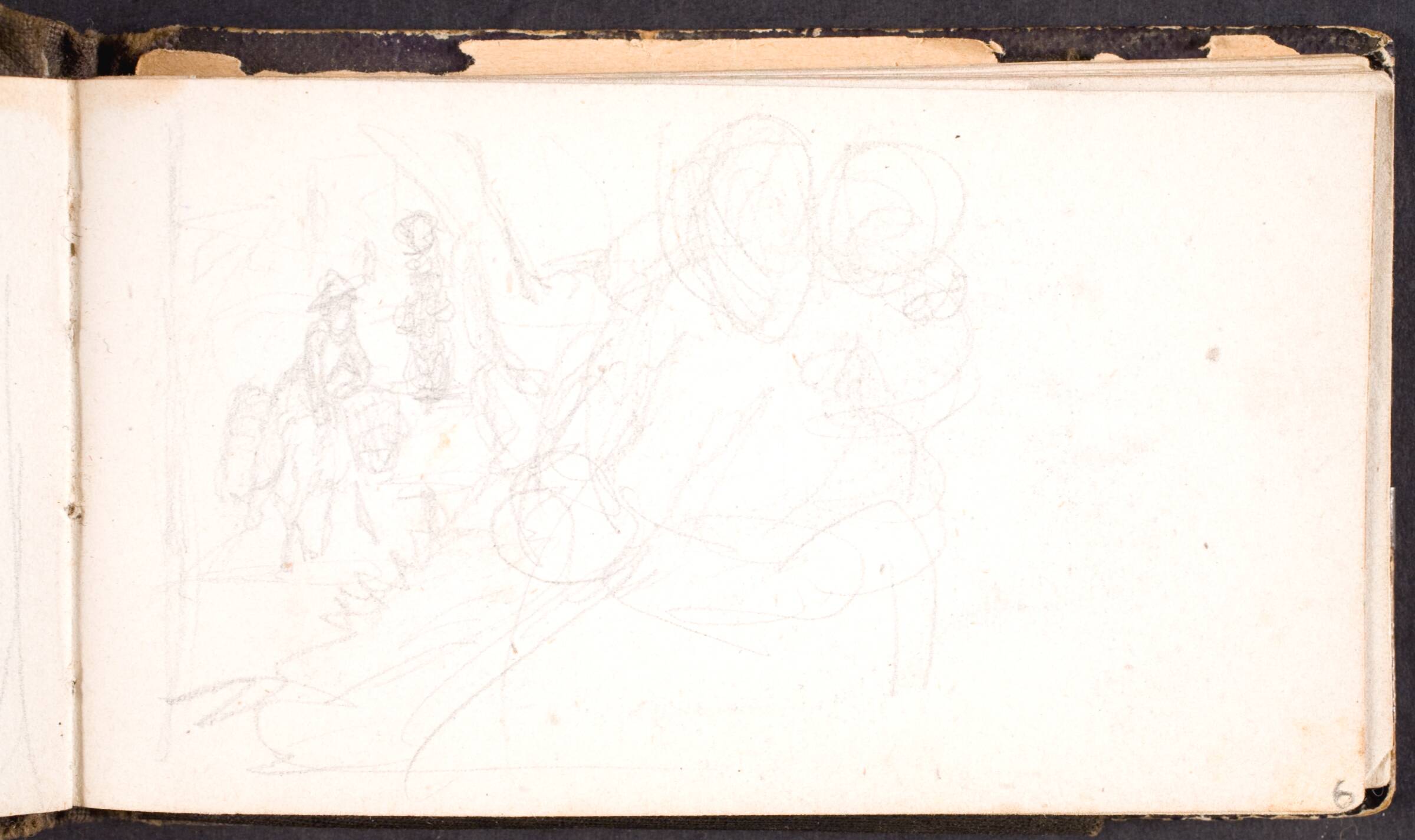 En vej med huse og figurer, L.A. Schou, 1864-1867