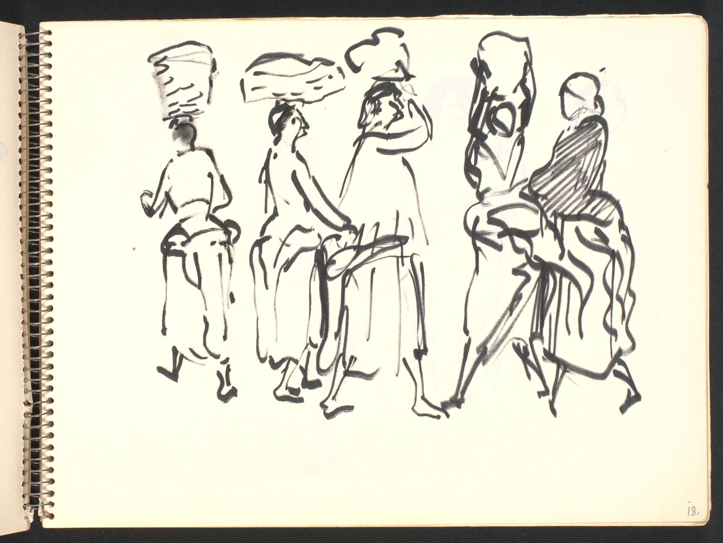 Figurstudier fra gaden, Gottfred Eickhoff, 1952