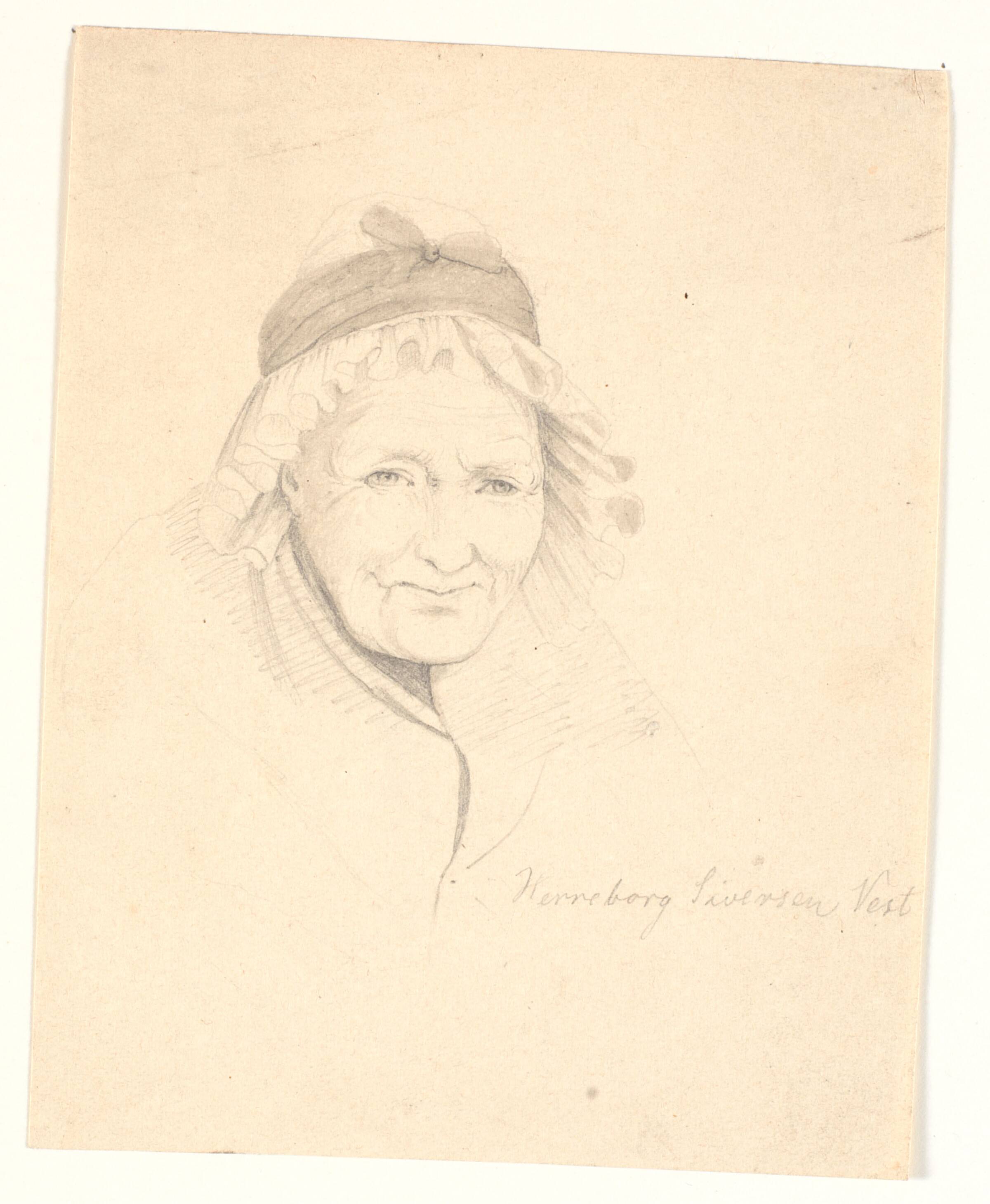 Portræt af gammel kone, C.A. Jensen, 1792-1870