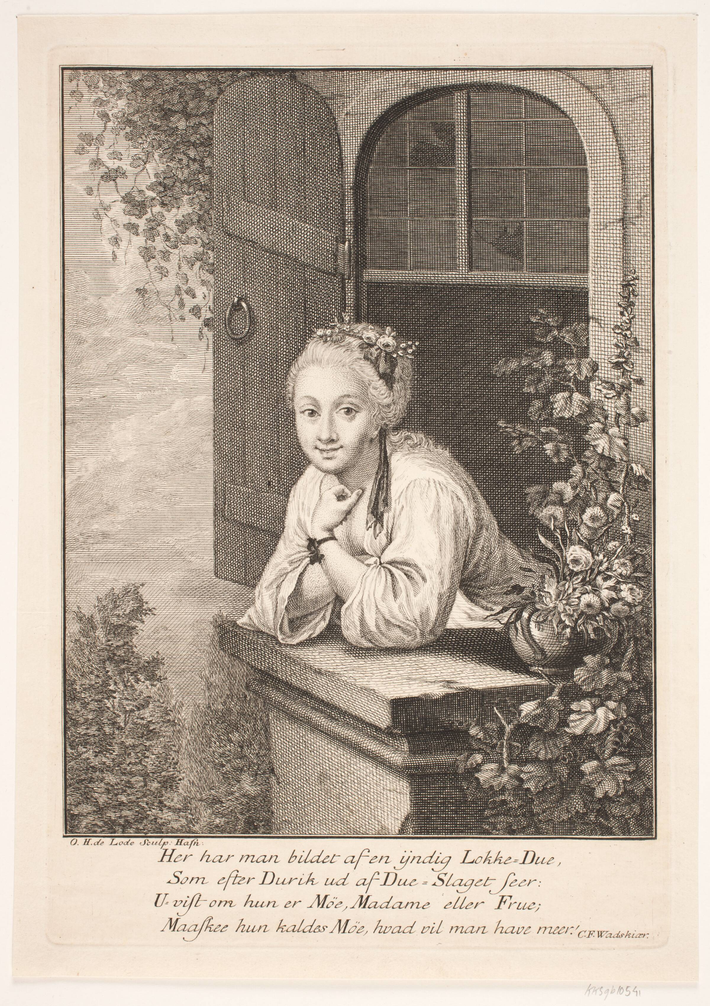 En ung Pige i et Vindue, Odvardt Helmoldt de Lode, 1726-1757