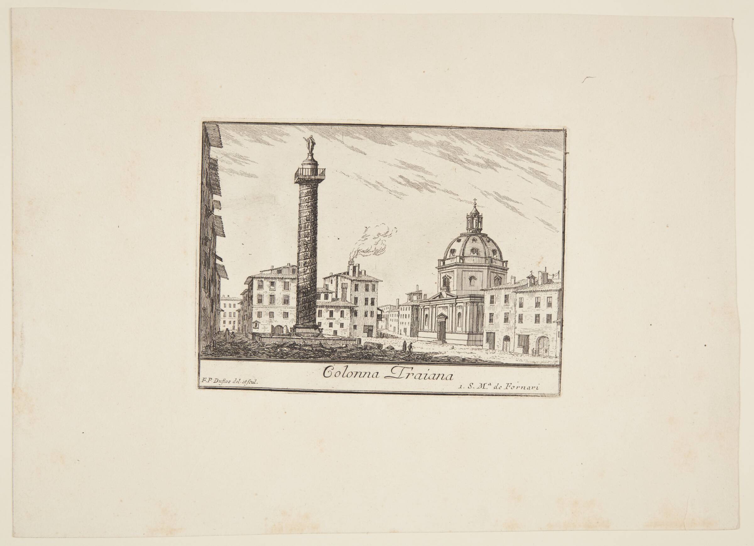 Trajansøjlen. 1. S. Maria de Fornari-kirken, Philothée-Francois Duflos, 1748-1751