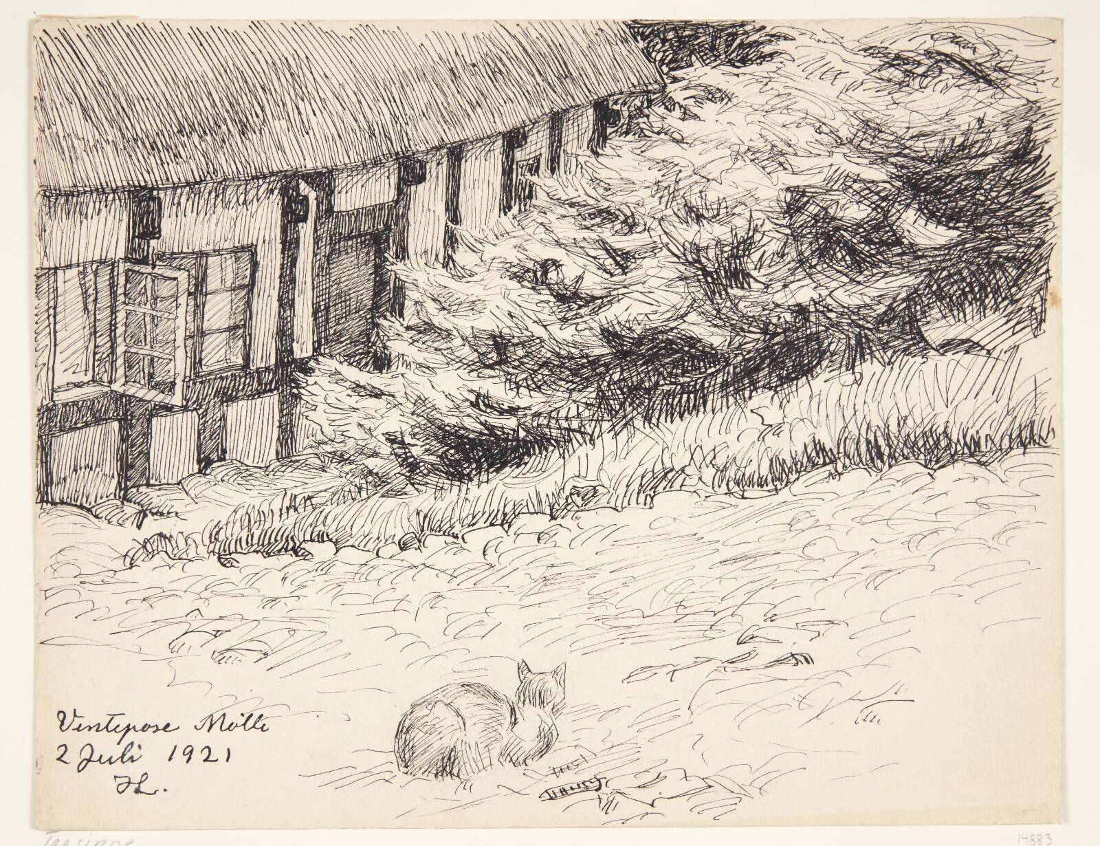 "Ventepose Mølle", Johannes Larsen, 1921