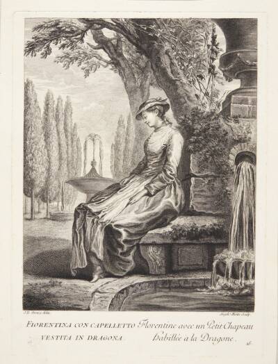 Kvinde fra Firenze (Florentine avec un Petit Chapeau habillée à la Dragone)